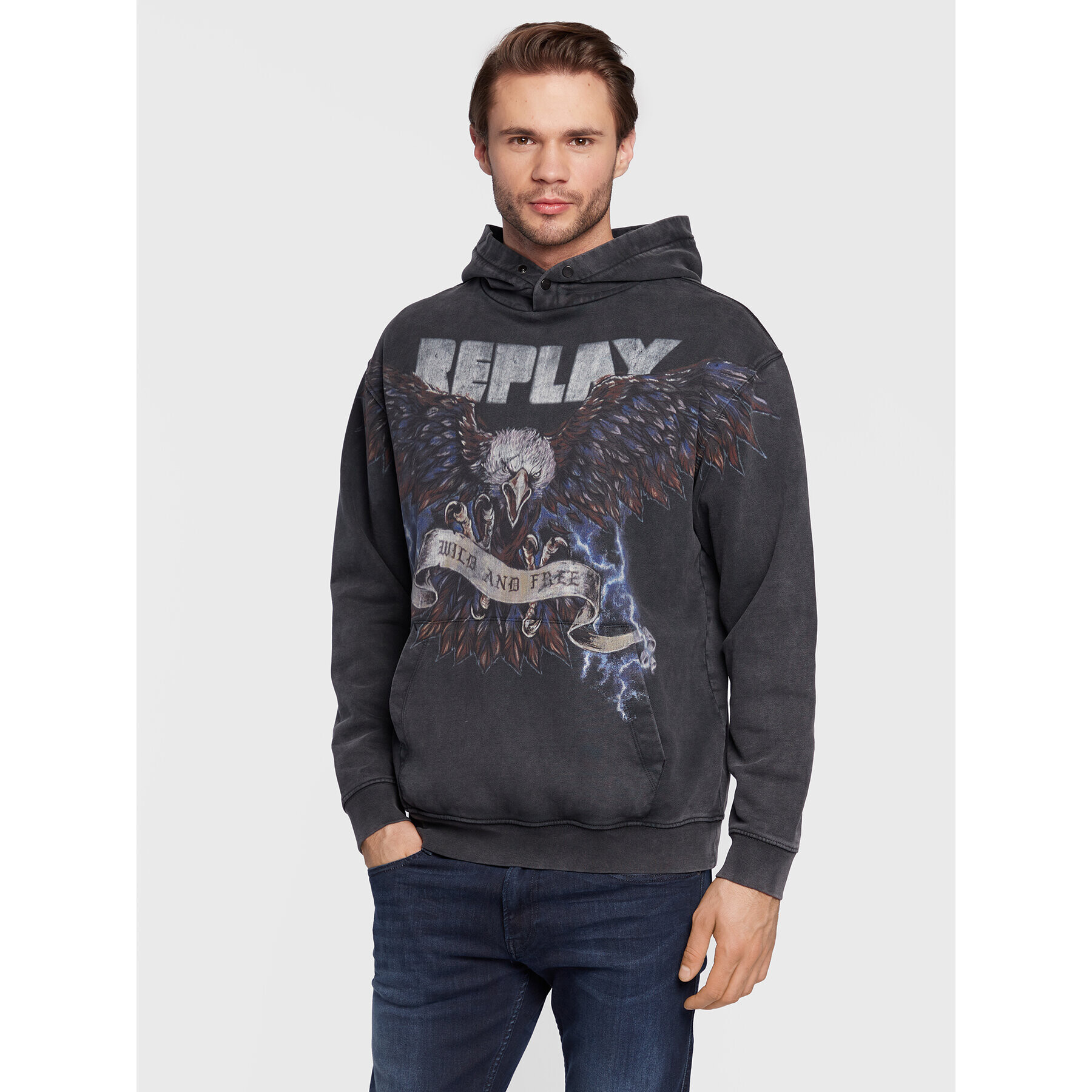 Replay Суитшърт M6274.000.23436M Черен Regular Fit - Pepit.bg