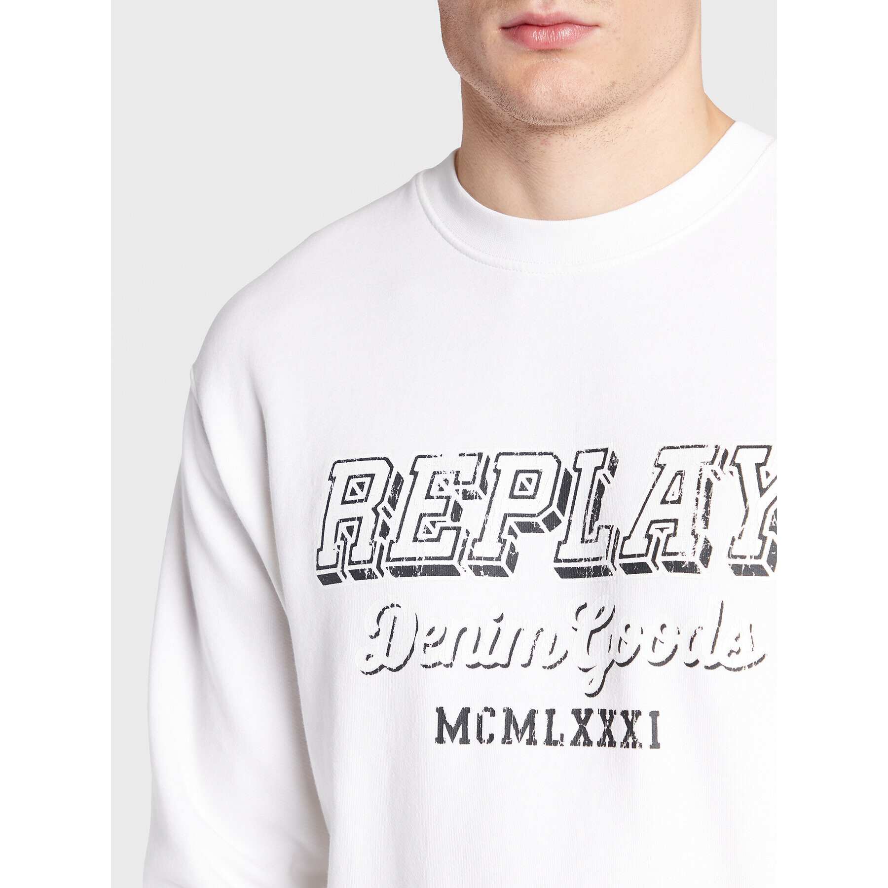 Replay Суитшърт M6314.000.22738G Бял Regular Fit - Pepit.bg