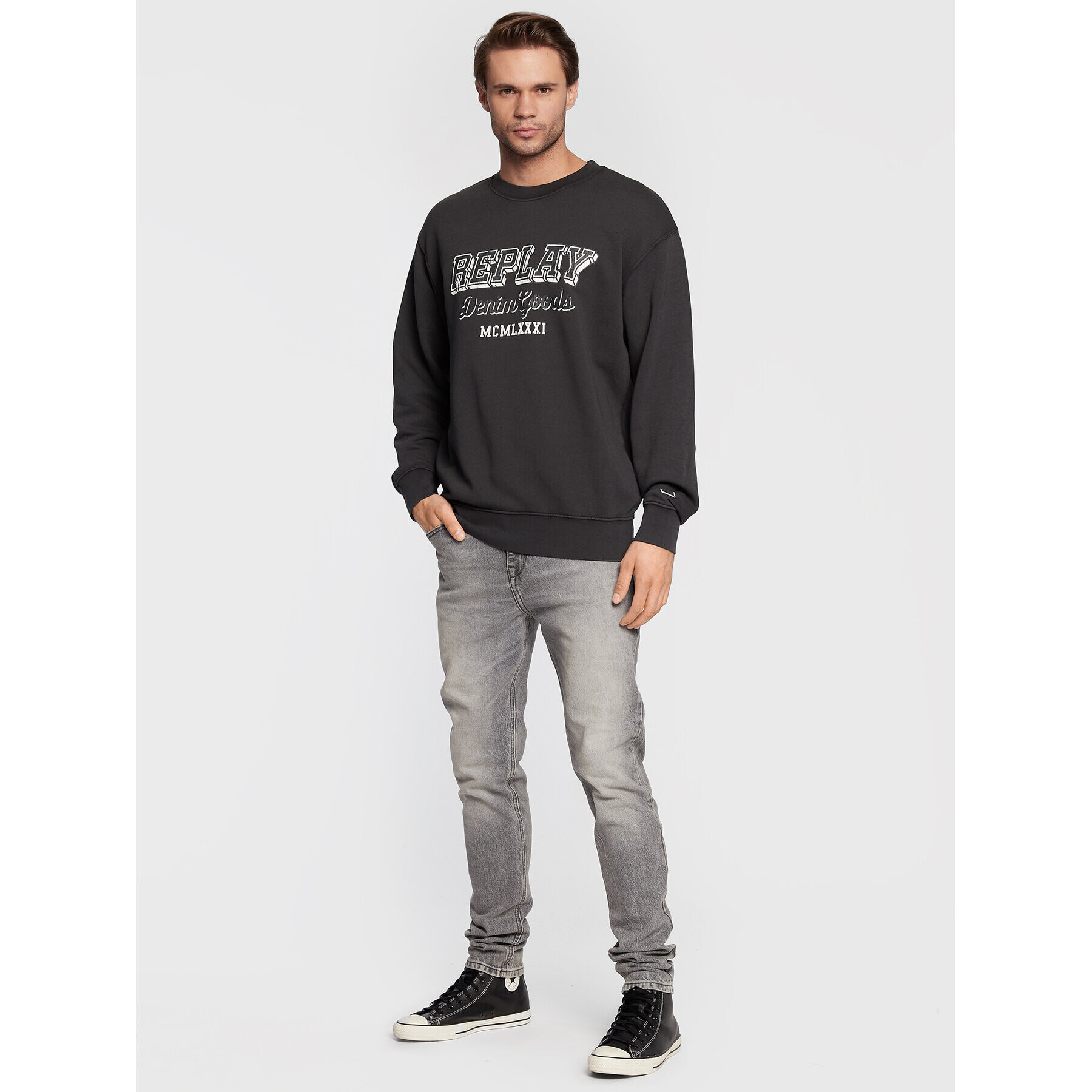 Replay Суитшърт M6314.000.22738G Черен Regular Fit - Pepit.bg