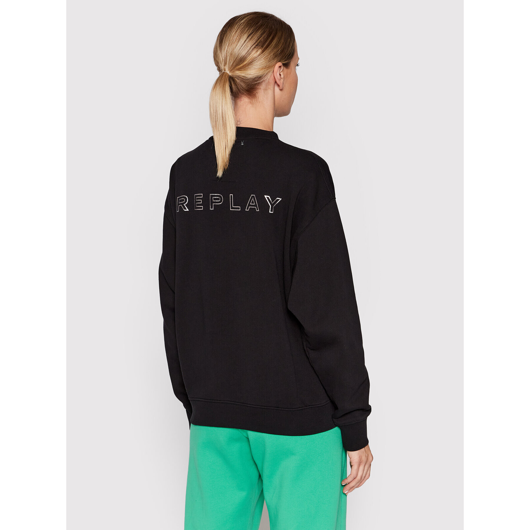 Replay Суитшърт W3586F.000.21842 Черен Relaxed Fit - Pepit.bg