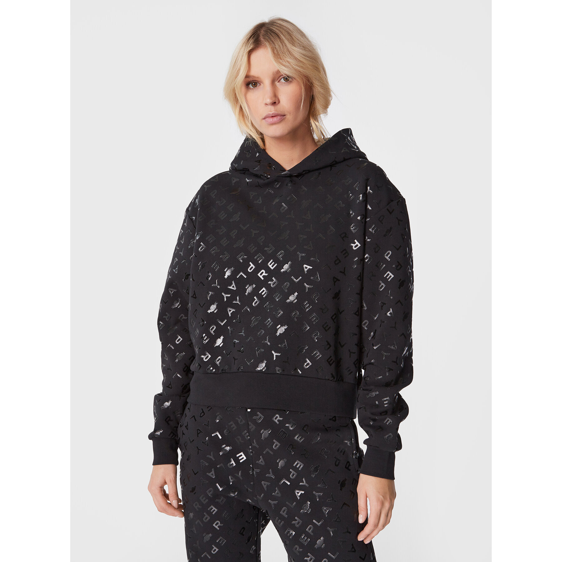Replay Суитшърт W3711.000.73773 Черен Regular Fit - Pepit.bg