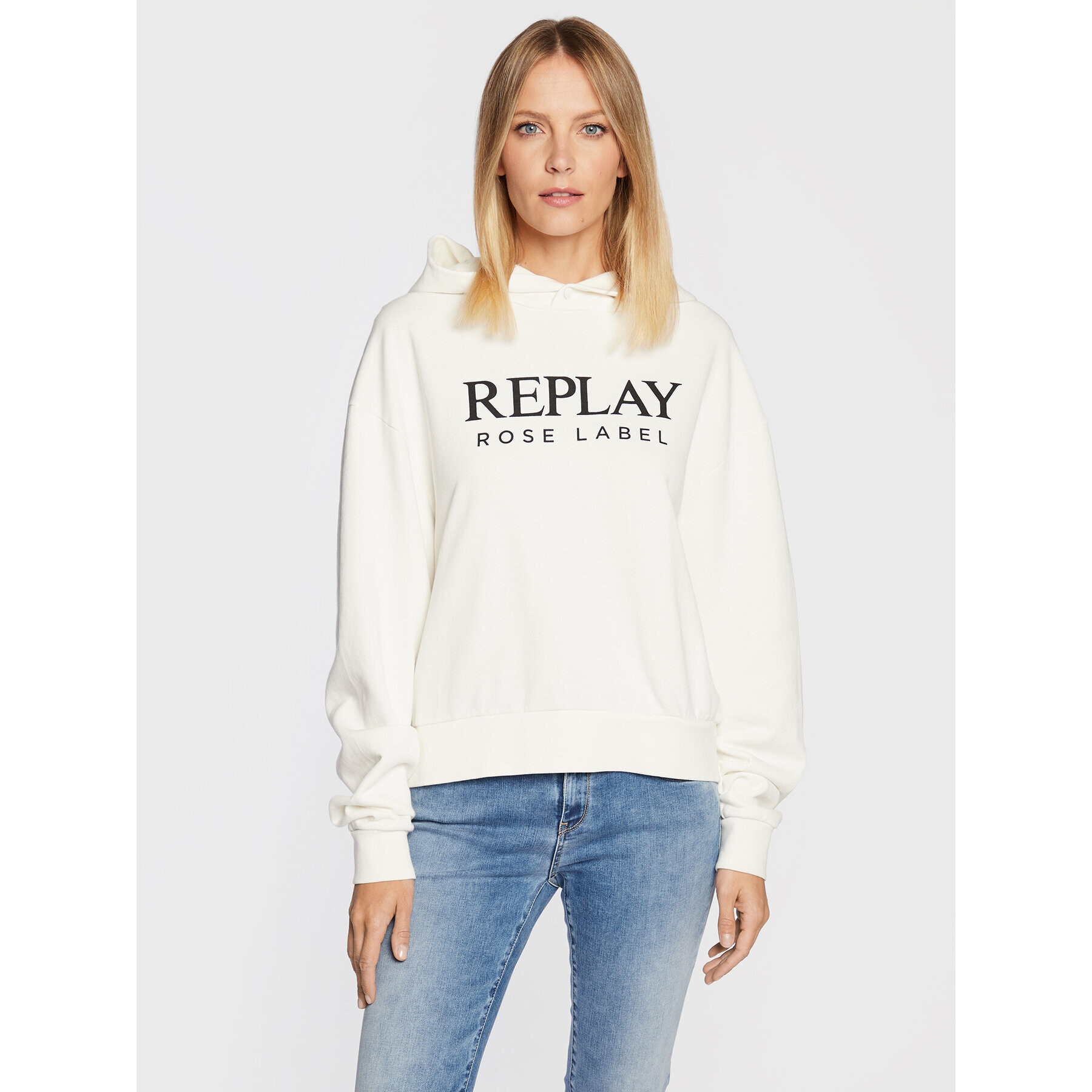 Replay Суитшърт W3711C.000.23358P Бял Oversize - Pepit.bg