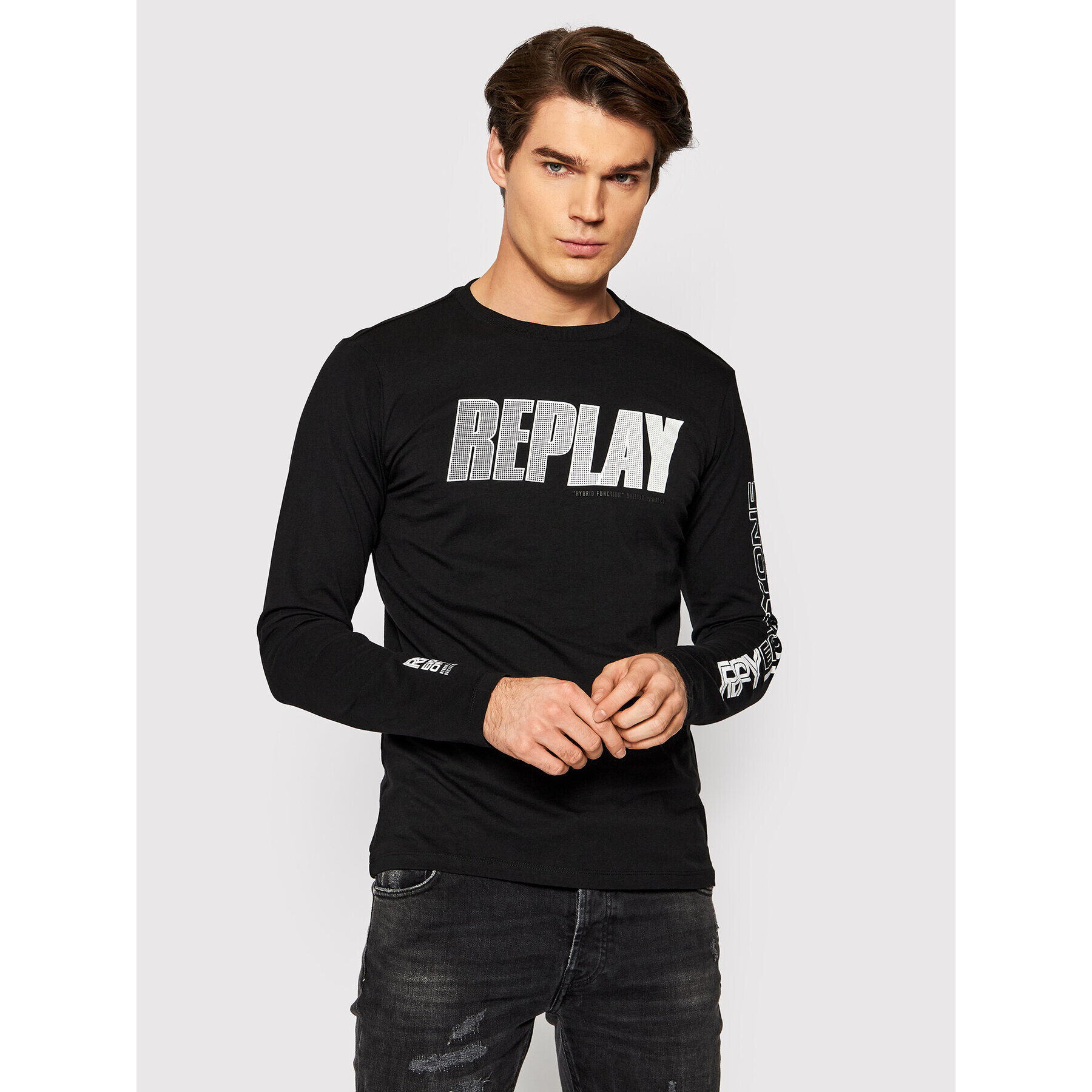 Replay Тениска с дълъг ръкав M3492.000.2660 Черен Regular Fit - Pepit.bg