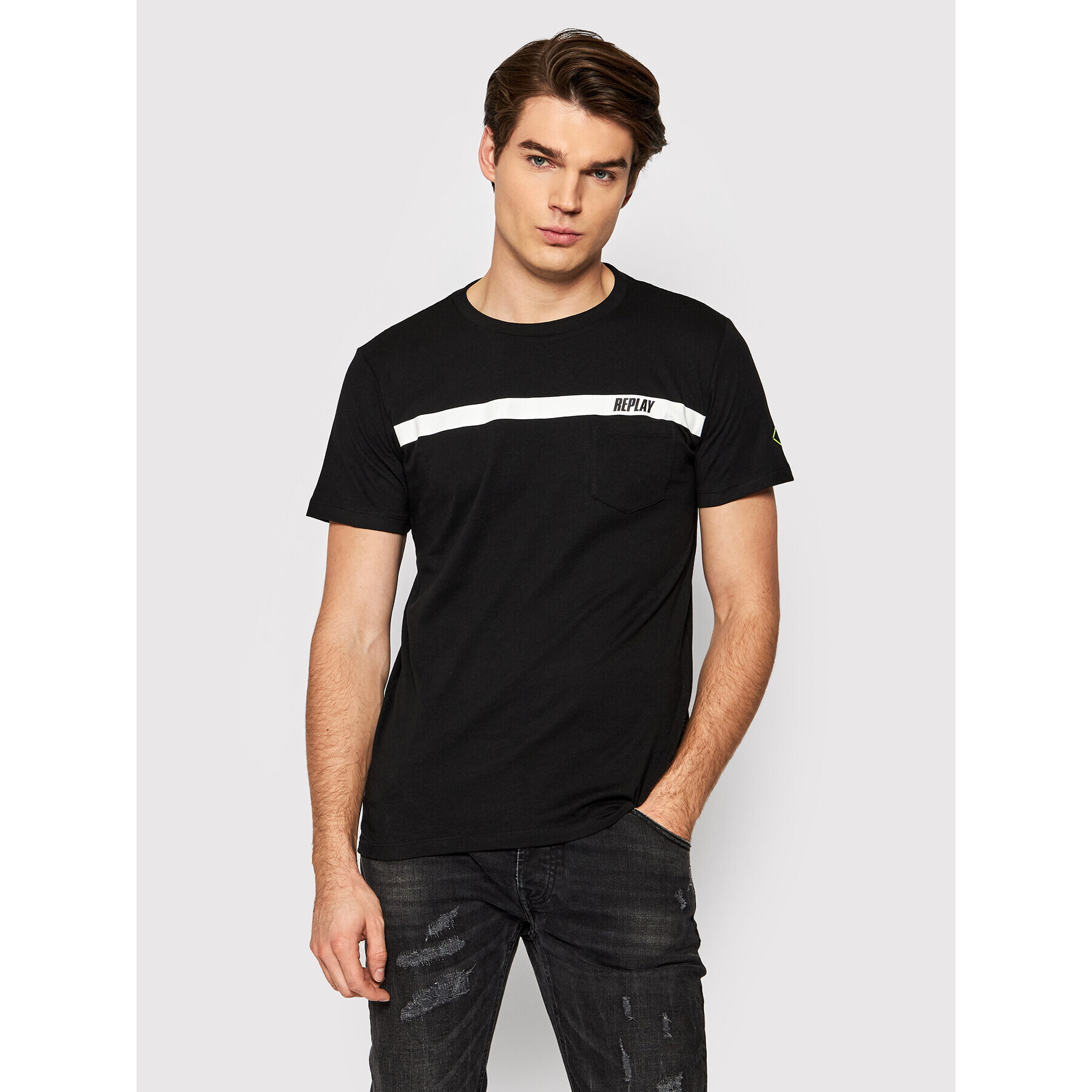 Replay Тишърт M3426.000.2660 Черен Regular Fit - Pepit.bg
