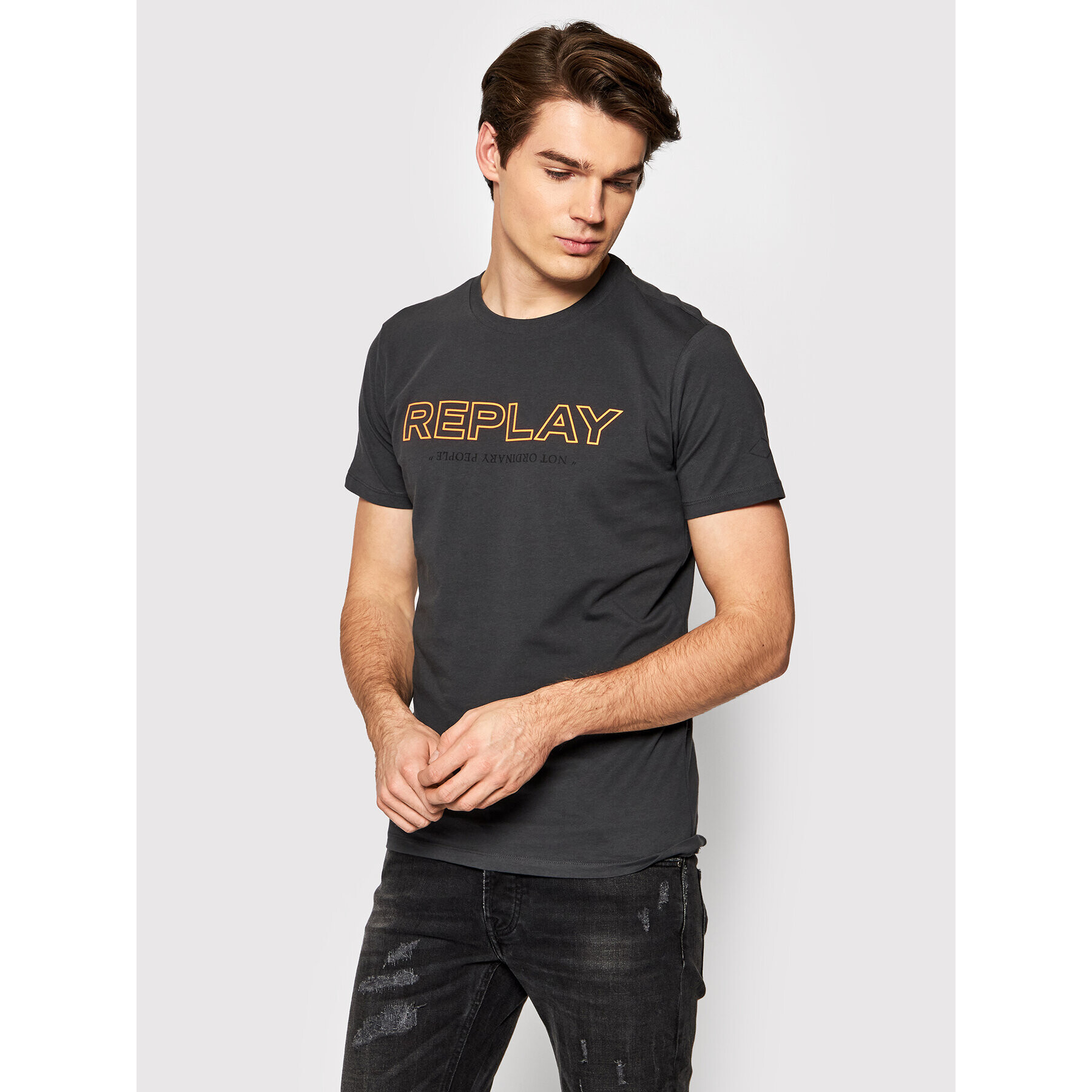 Replay Тишърт M3427.000.2660 Сив Regular Fit - Pepit.bg