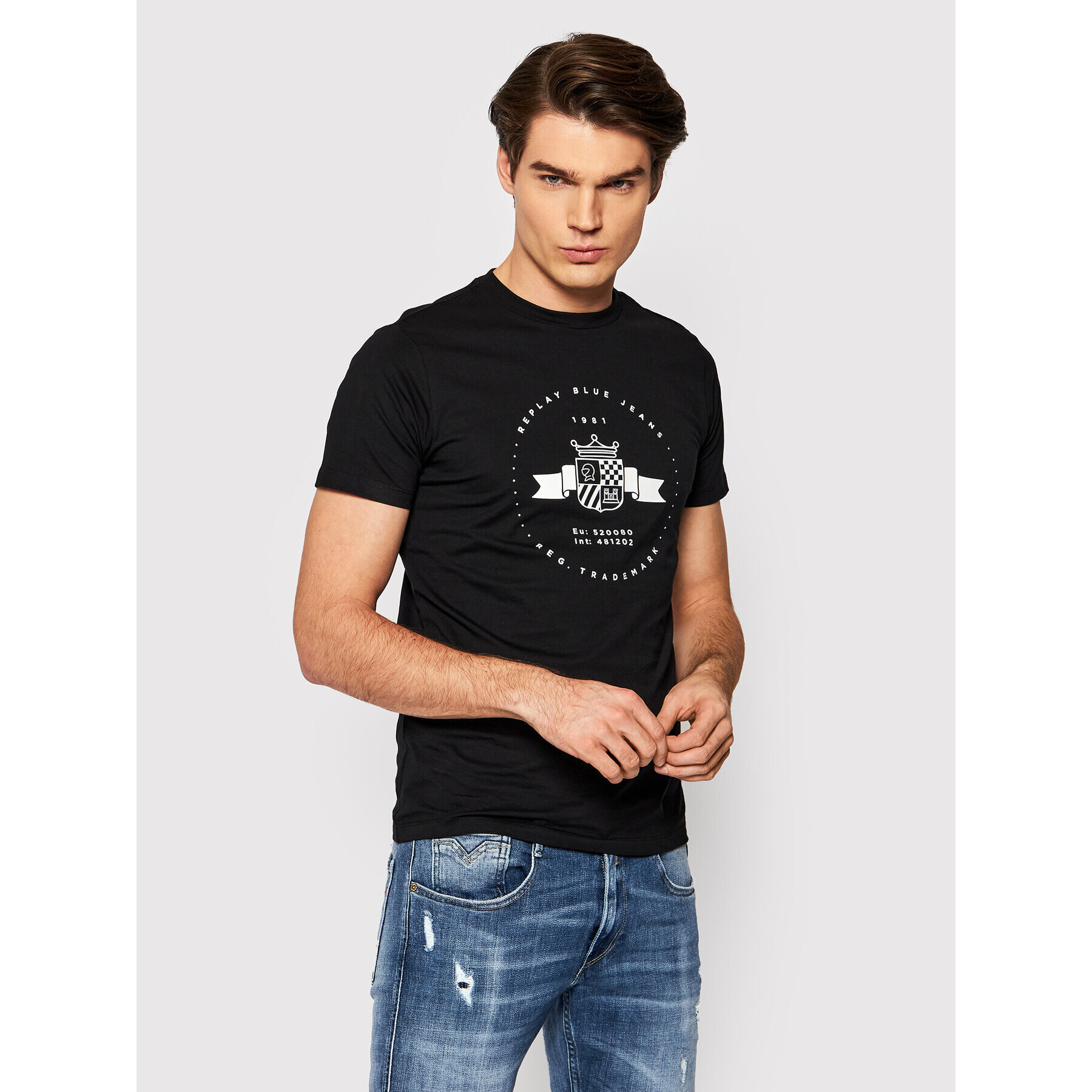 Replay Тишърт M3554.000.22980P Черен Regular Fit - Pepit.bg