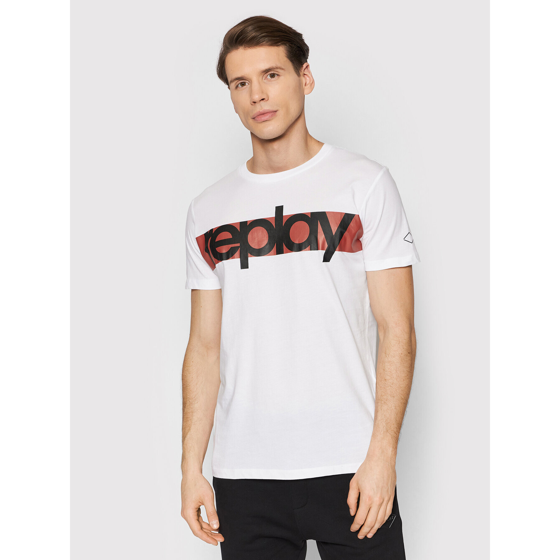 Replay Тишърт M6007.000.2660 Бял Regular Fit - Pepit.bg