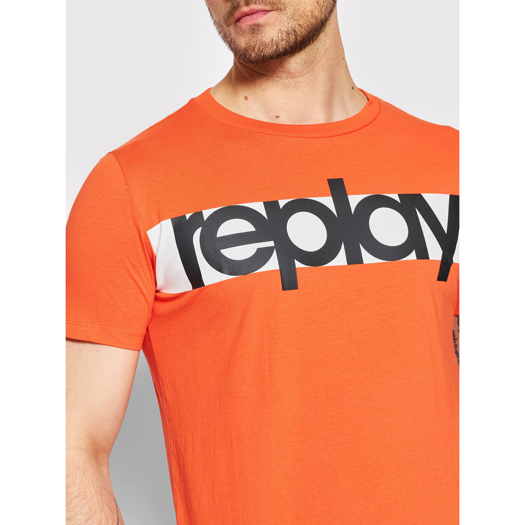 Replay Тишърт M6007.000.2660 Оранжев Regular Fit - Pepit.bg