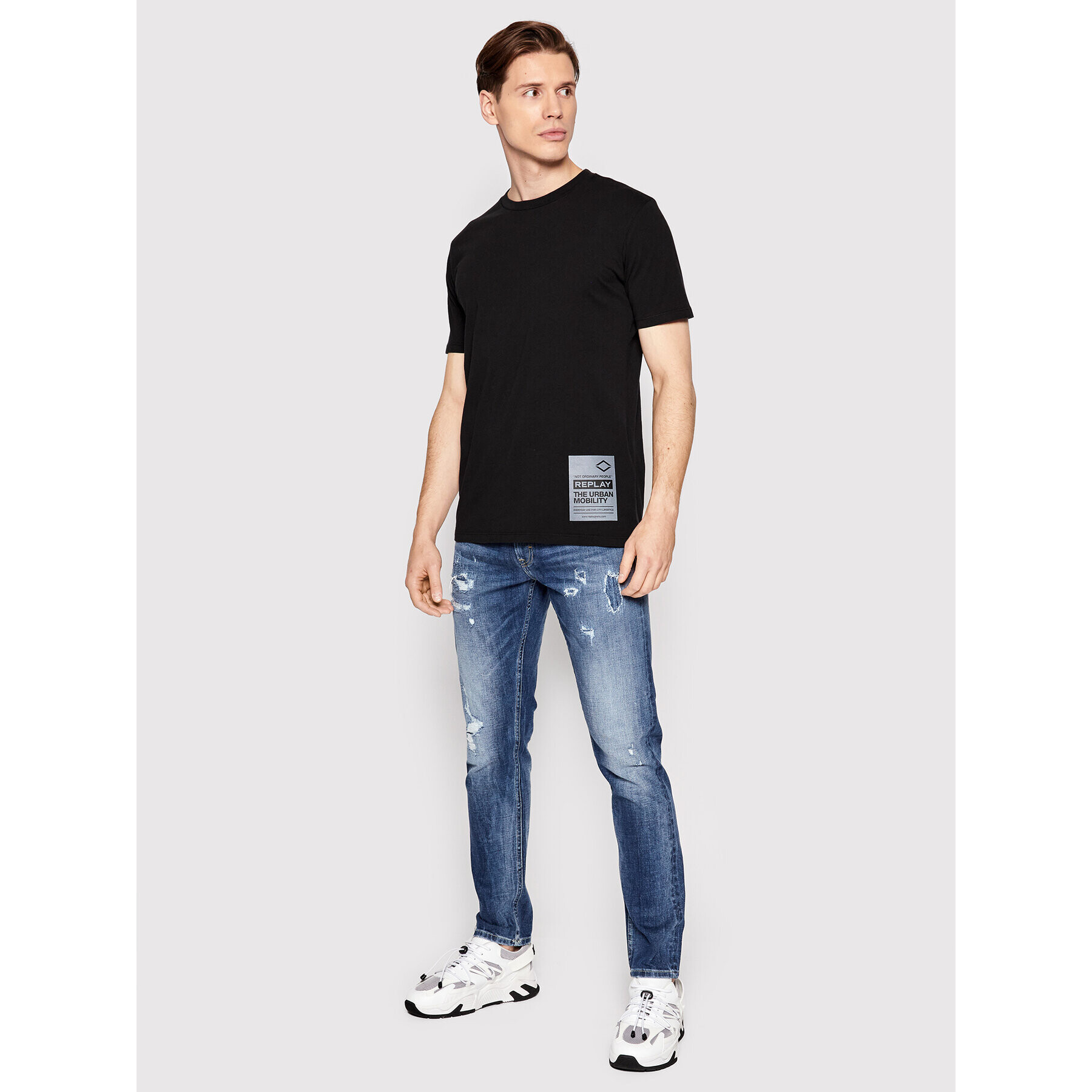Replay Тишърт M6026.000.23178D Черен Regular Fit - Pepit.bg