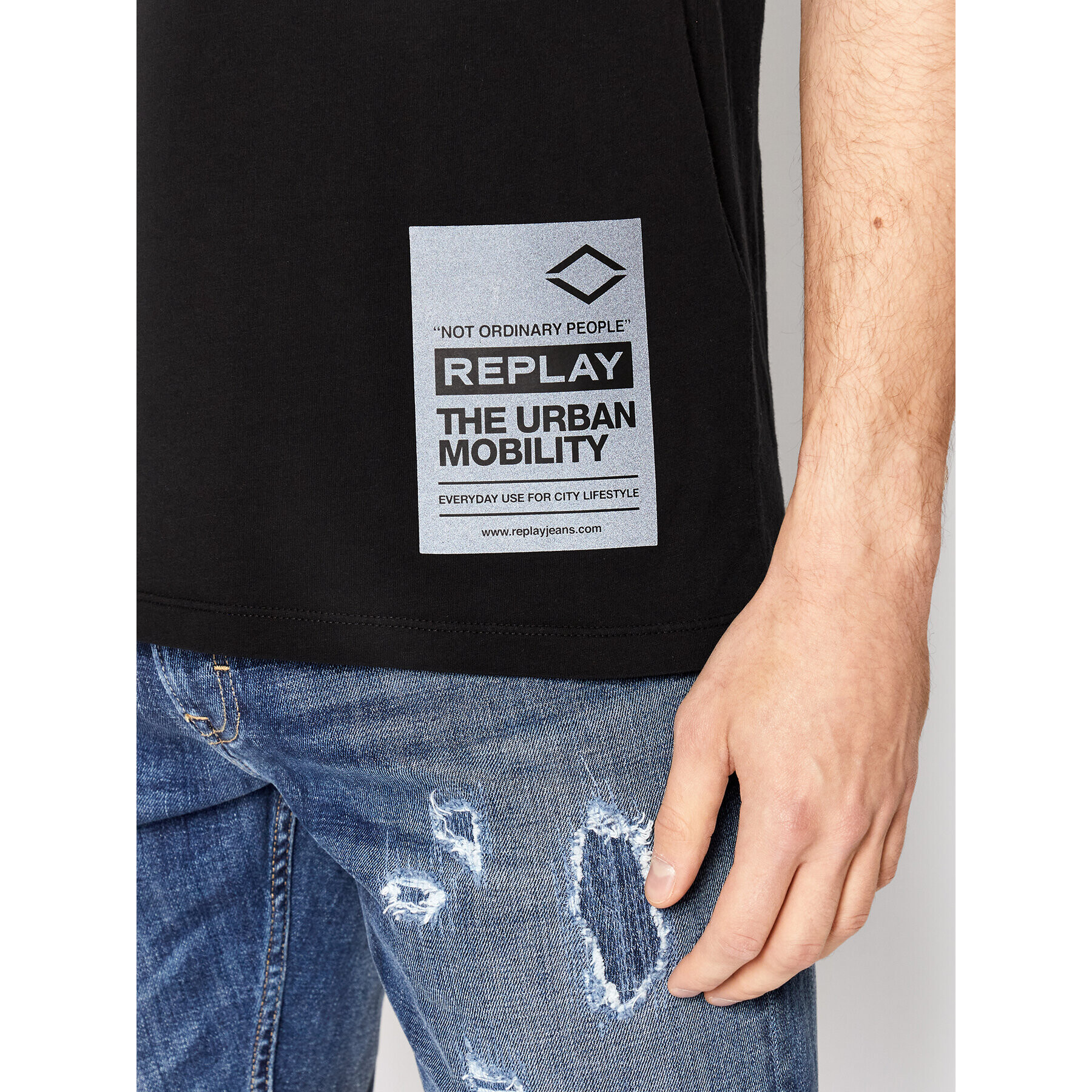 Replay Тишърт M6026.000.23178D Черен Regular Fit - Pepit.bg