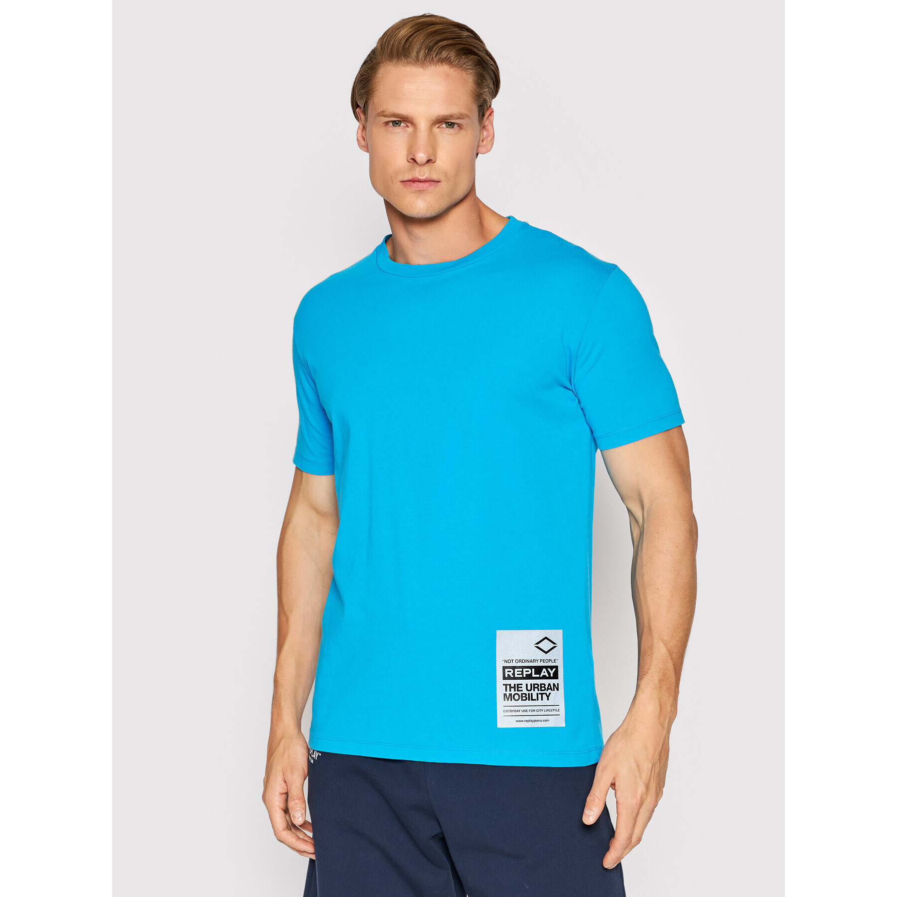 Replay Тишърт M6026.000.23178D Син Regular Fit - Pepit.bg