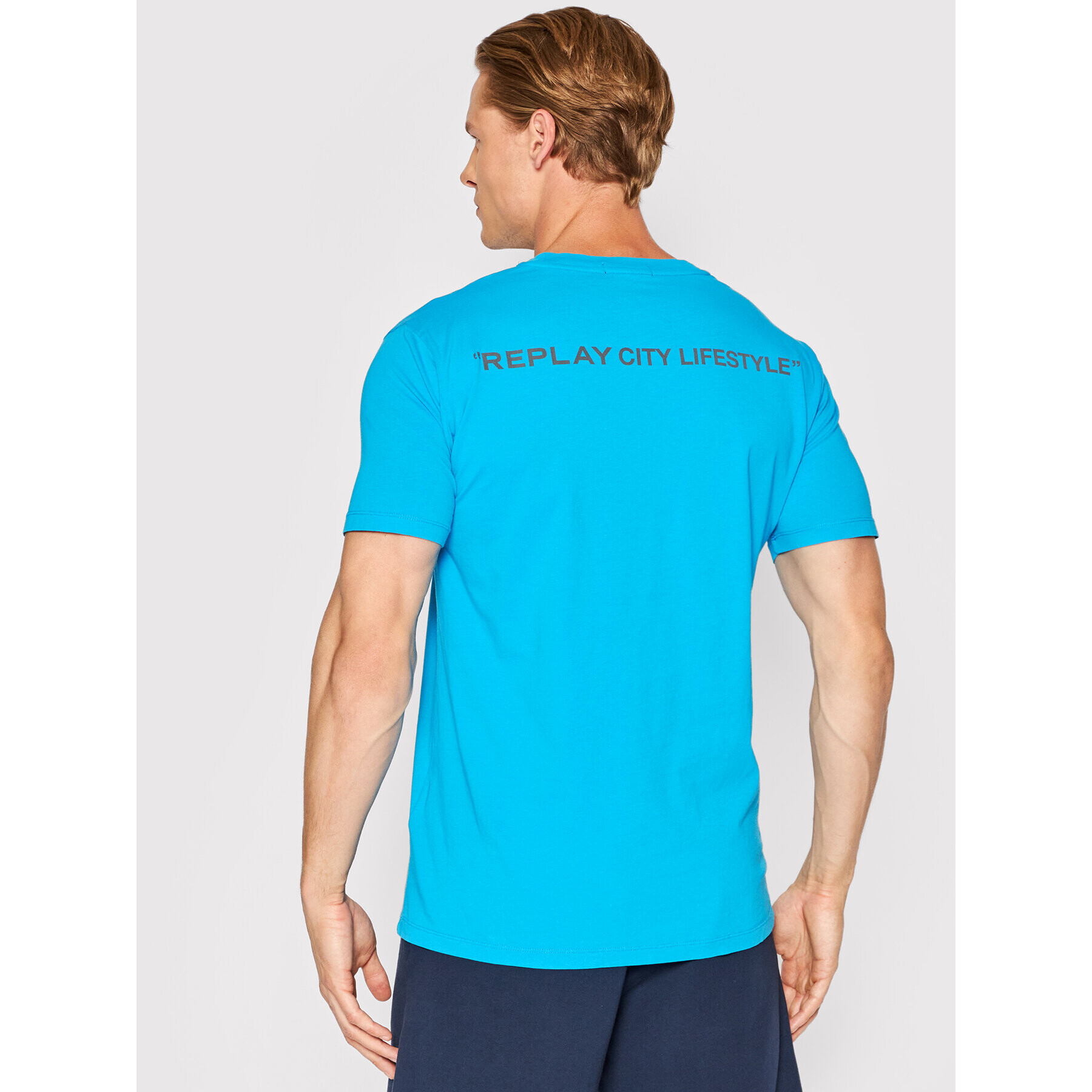 Replay Тишърт M6026.000.23178D Син Regular Fit - Pepit.bg