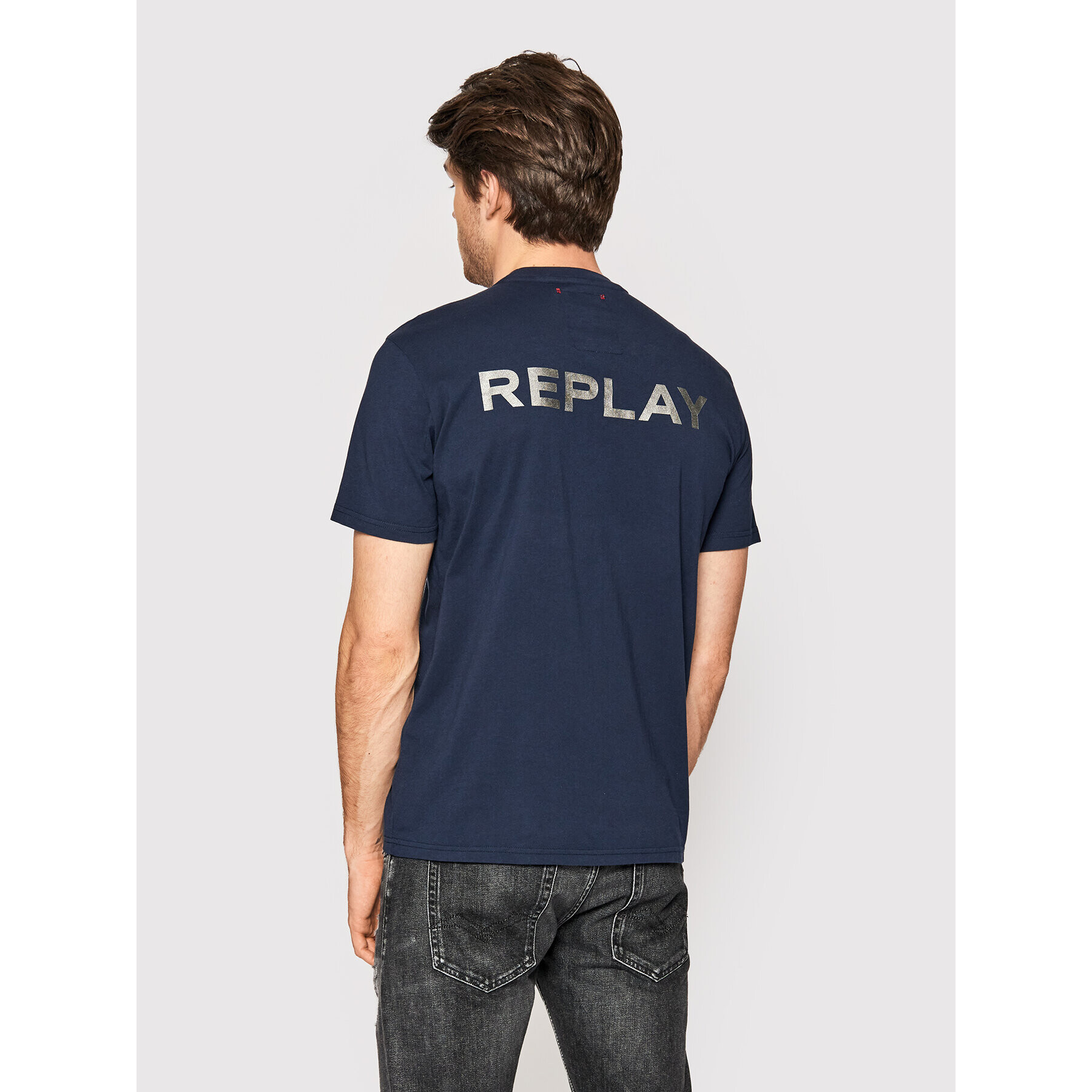 Replay Тишърт M6120A.000.22880 Тъмносин Regular Fit - Pepit.bg
