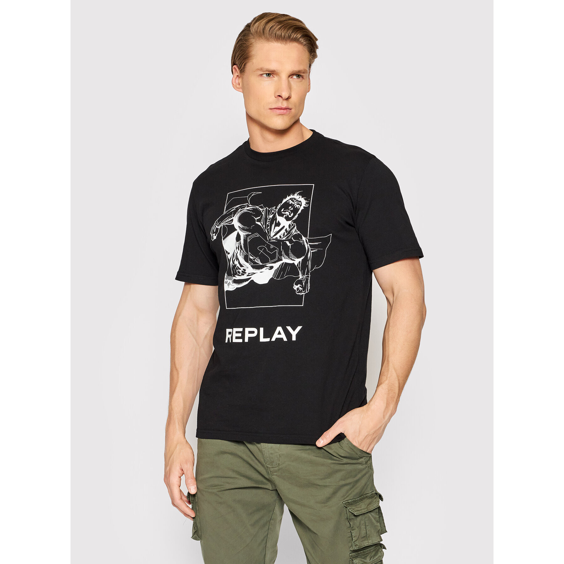 Replay Тишърт M6120C.000.22880 Черен Regular Fit - Pepit.bg