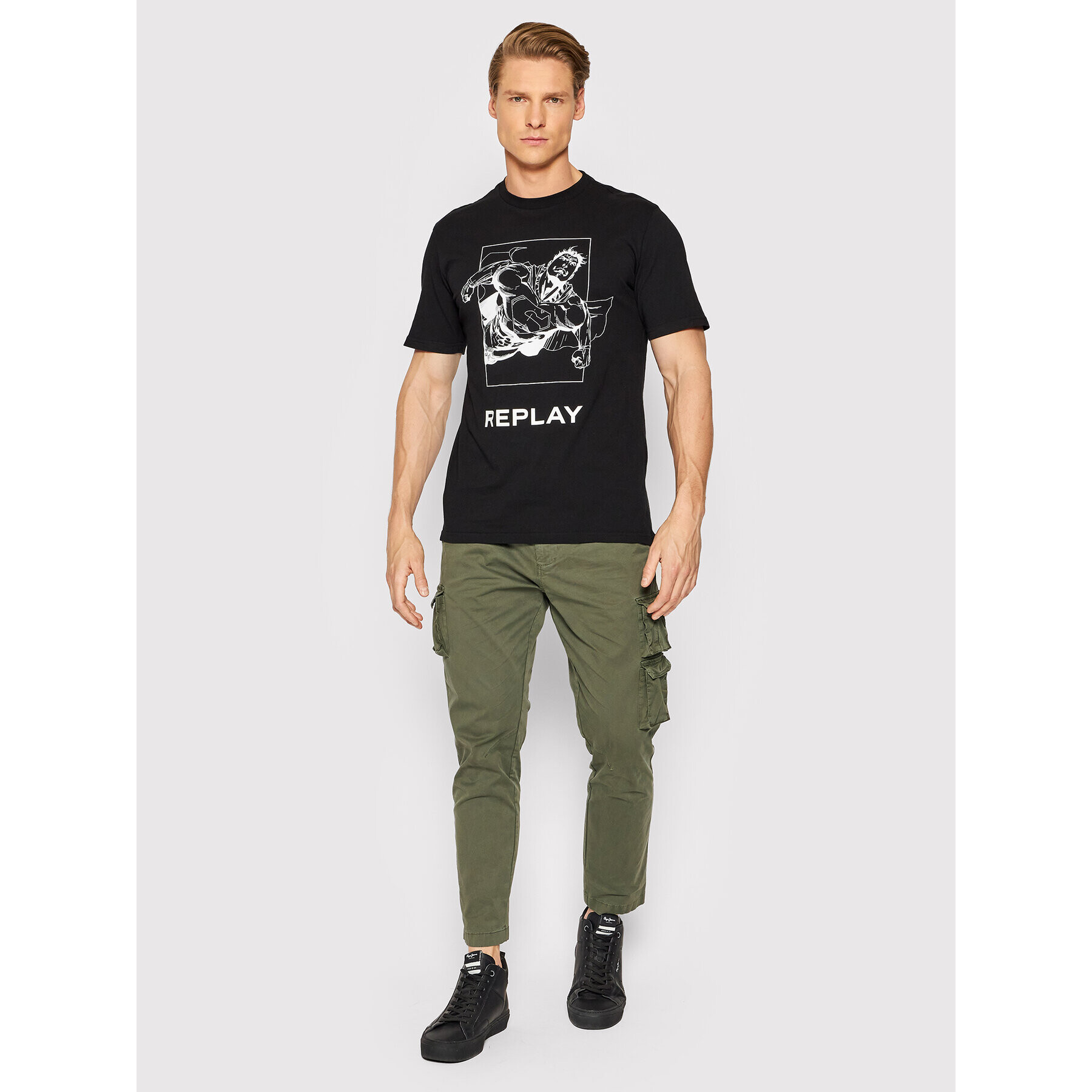 Replay Тишърт M6120C.000.22880 Черен Regular Fit - Pepit.bg