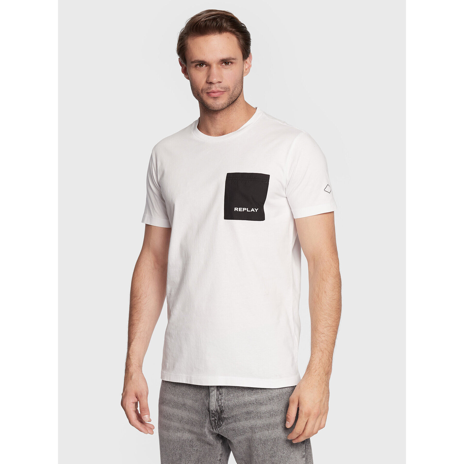 Replay Тишърт M6286.000.23062 Бял Regular Fit - Pepit.bg