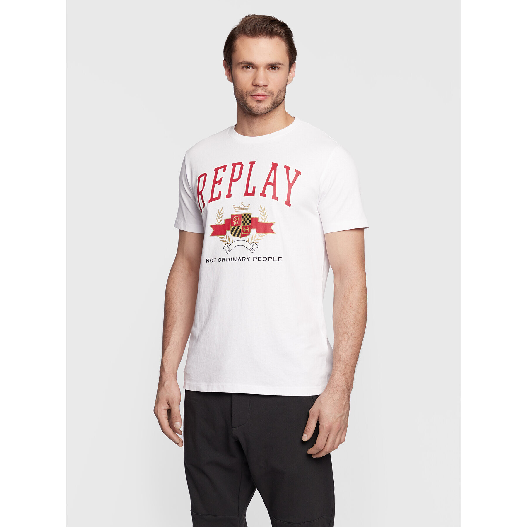 Replay Тишърт M6290.000.23356M Бял Regular Fit - Pepit.bg