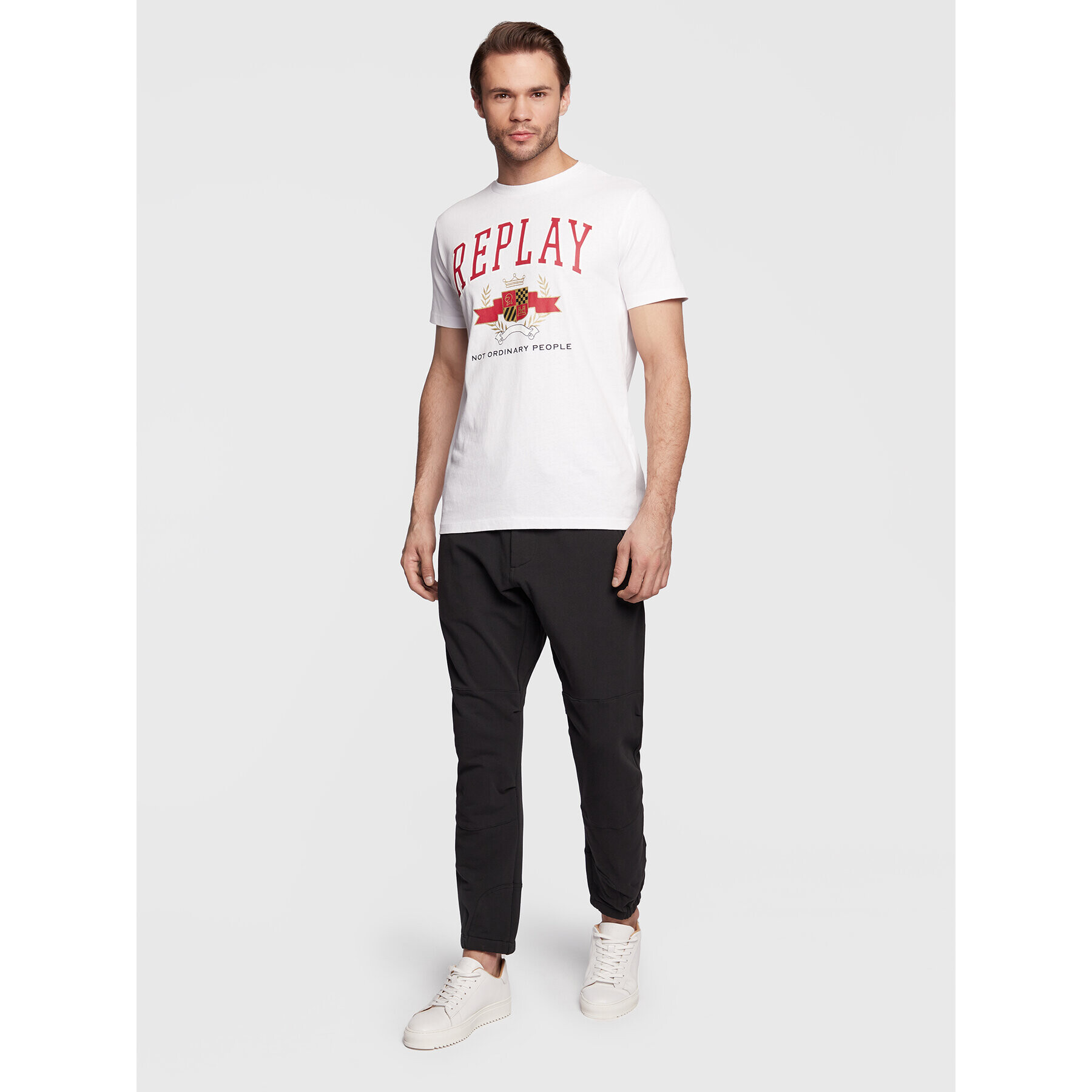 Replay Тишърт M6290.000.23356M Бял Regular Fit - Pepit.bg