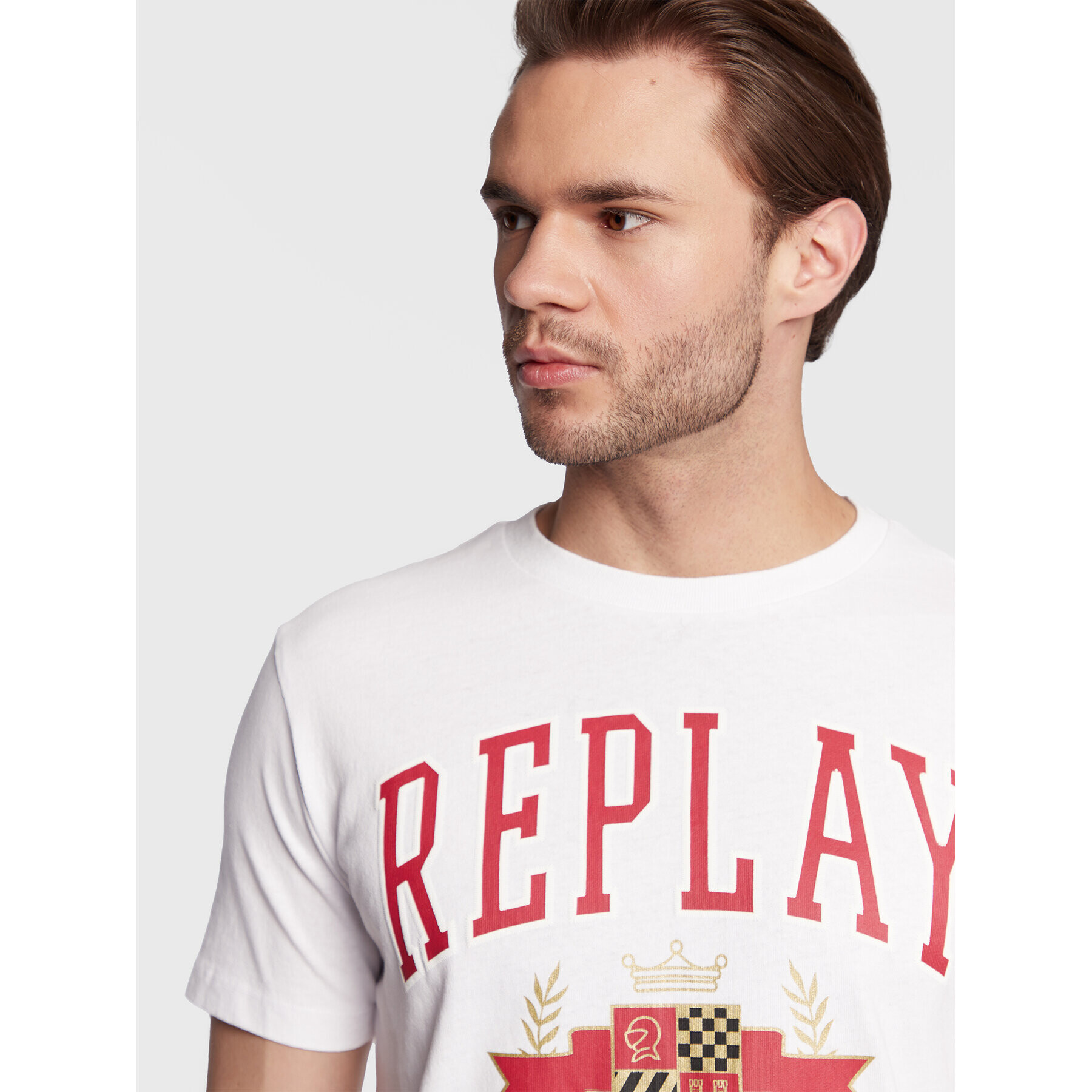 Replay Тишърт M6290.000.23356M Бял Regular Fit - Pepit.bg