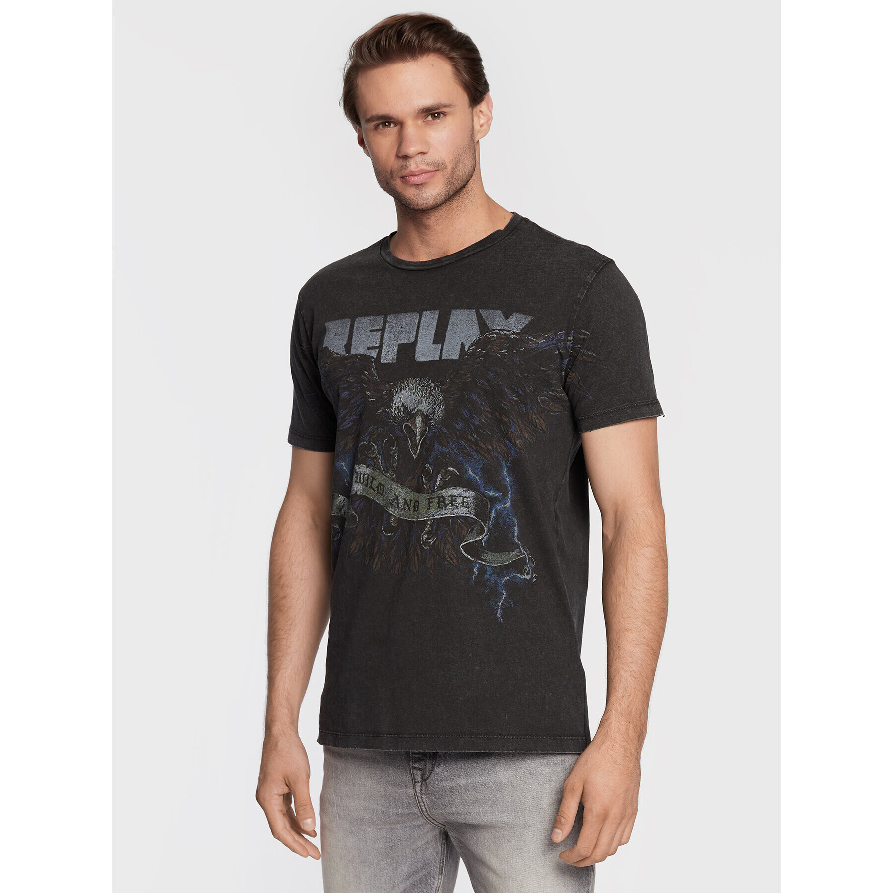 Replay Тишърт M6296.000.22658LM Черен Regular Fit - Pepit.bg