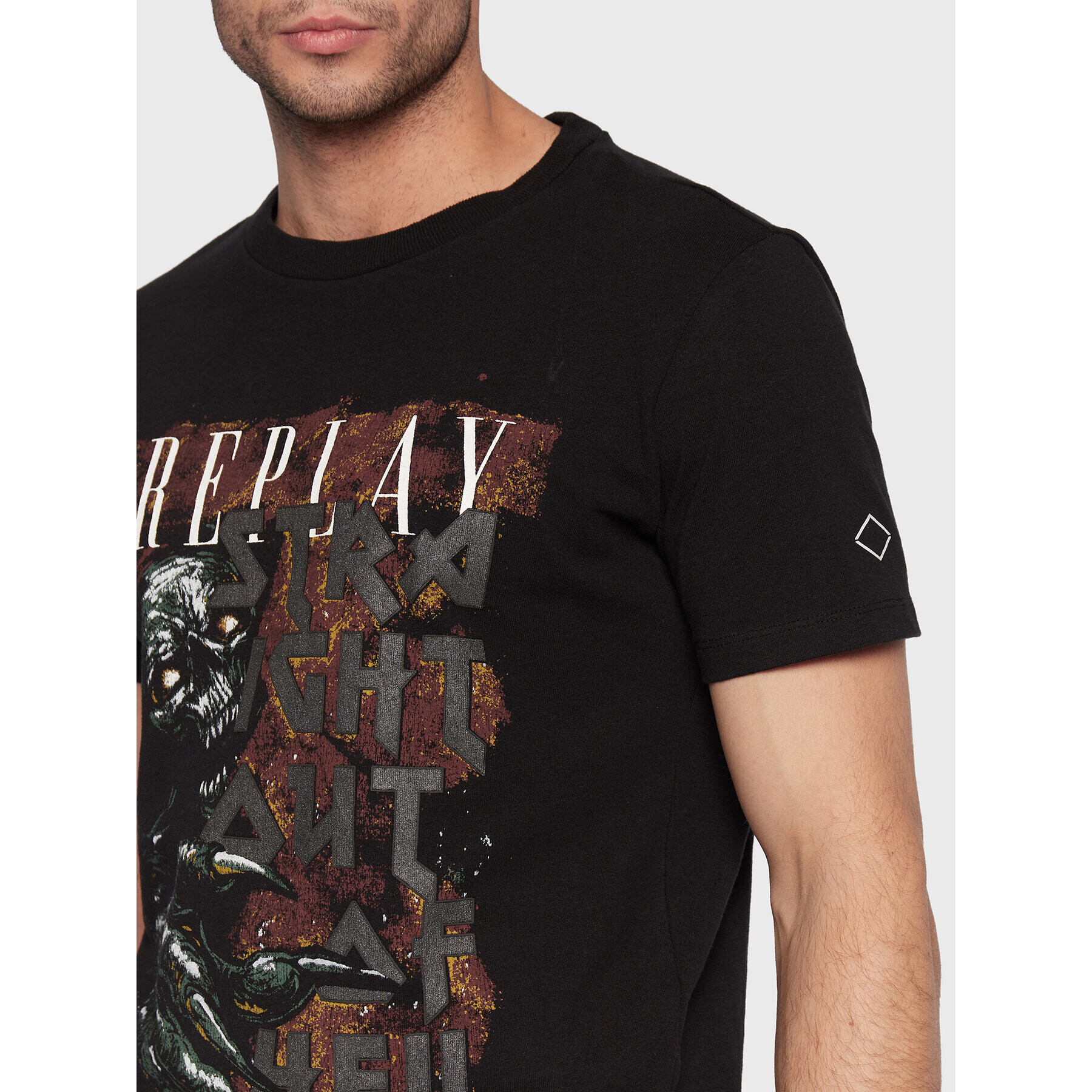 Replay Тишърт M6303.000.23356P Черен Regular Fit - Pepit.bg