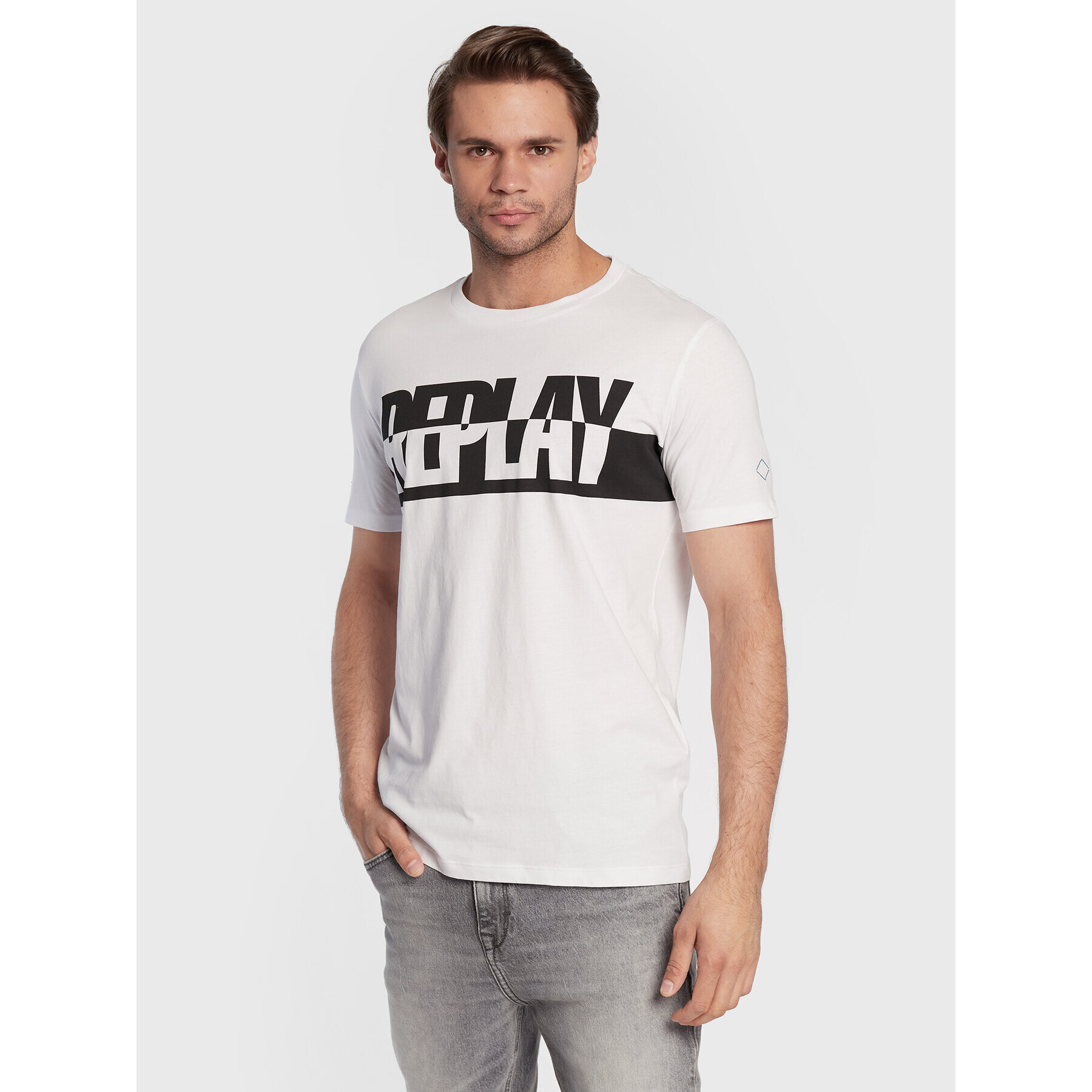 Replay Тишърт M6308.000.2660 Бял Regular Fit - Pepit.bg