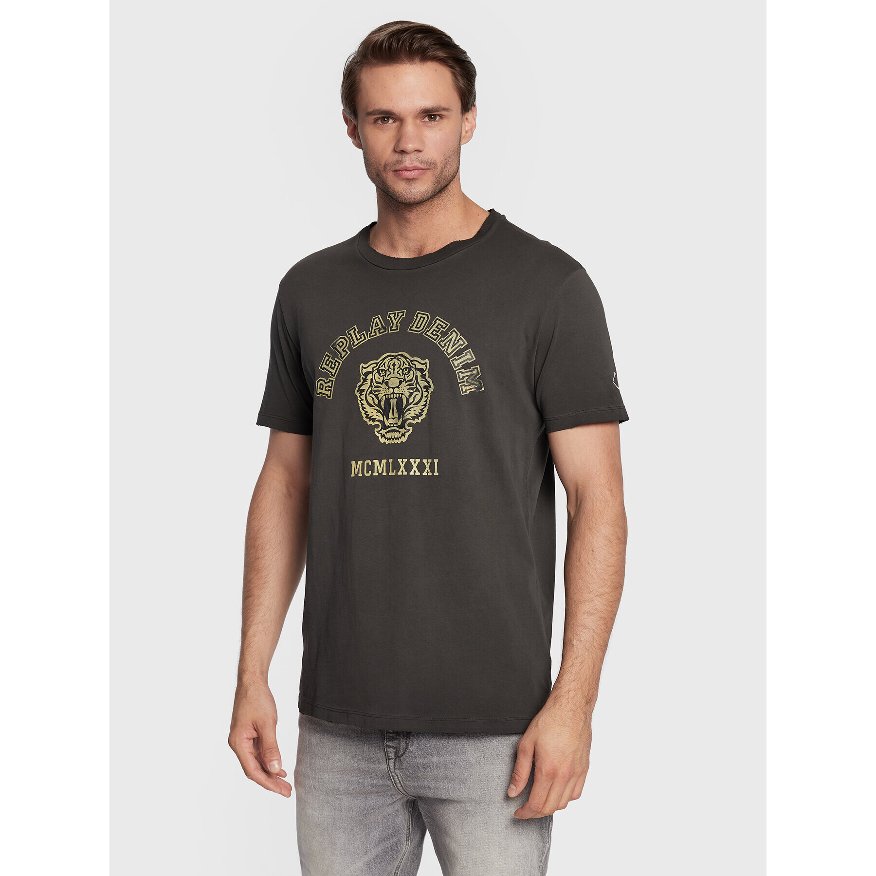 Replay Тишърт M6319.000.22658F Сив Regular Fit - Pepit.bg