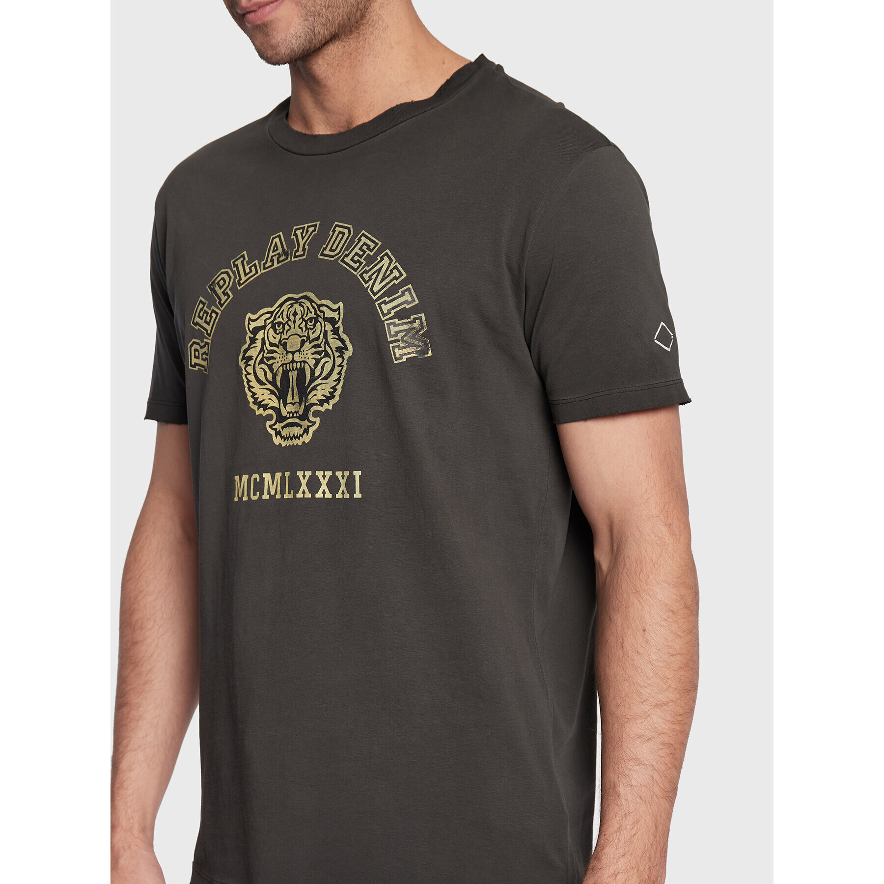 Replay Тишърт M6319.000.22658F Сив Regular Fit - Pepit.bg