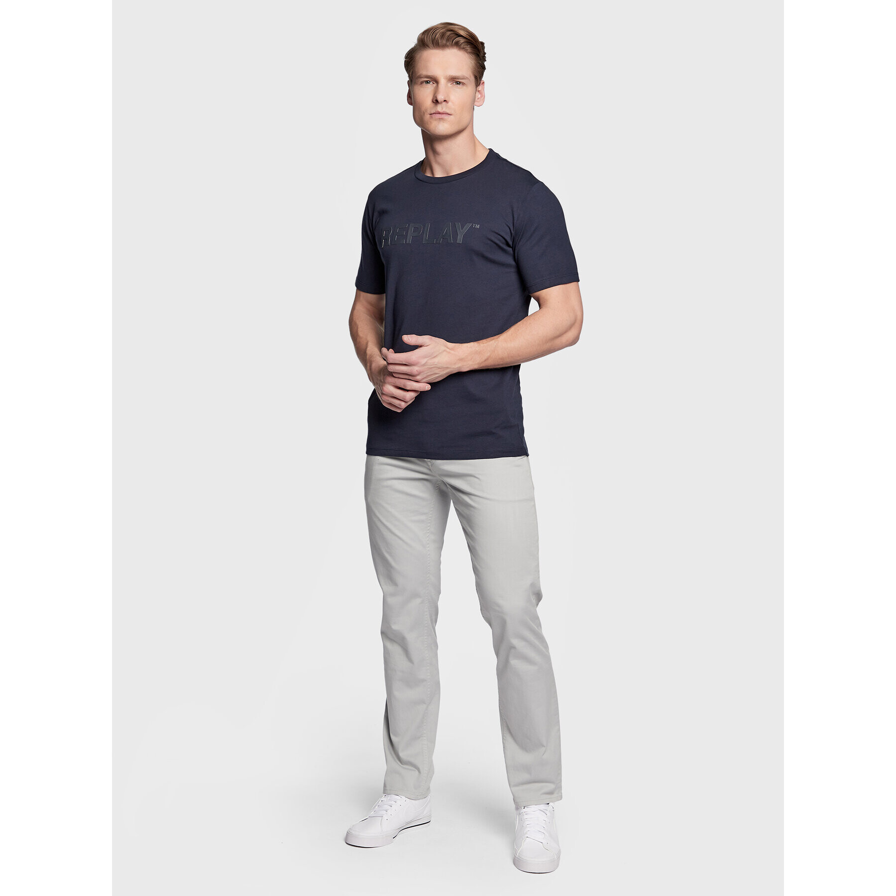 Replay Тишърт M6462.000.23188P Тъмносин Regular Fit - Pepit.bg