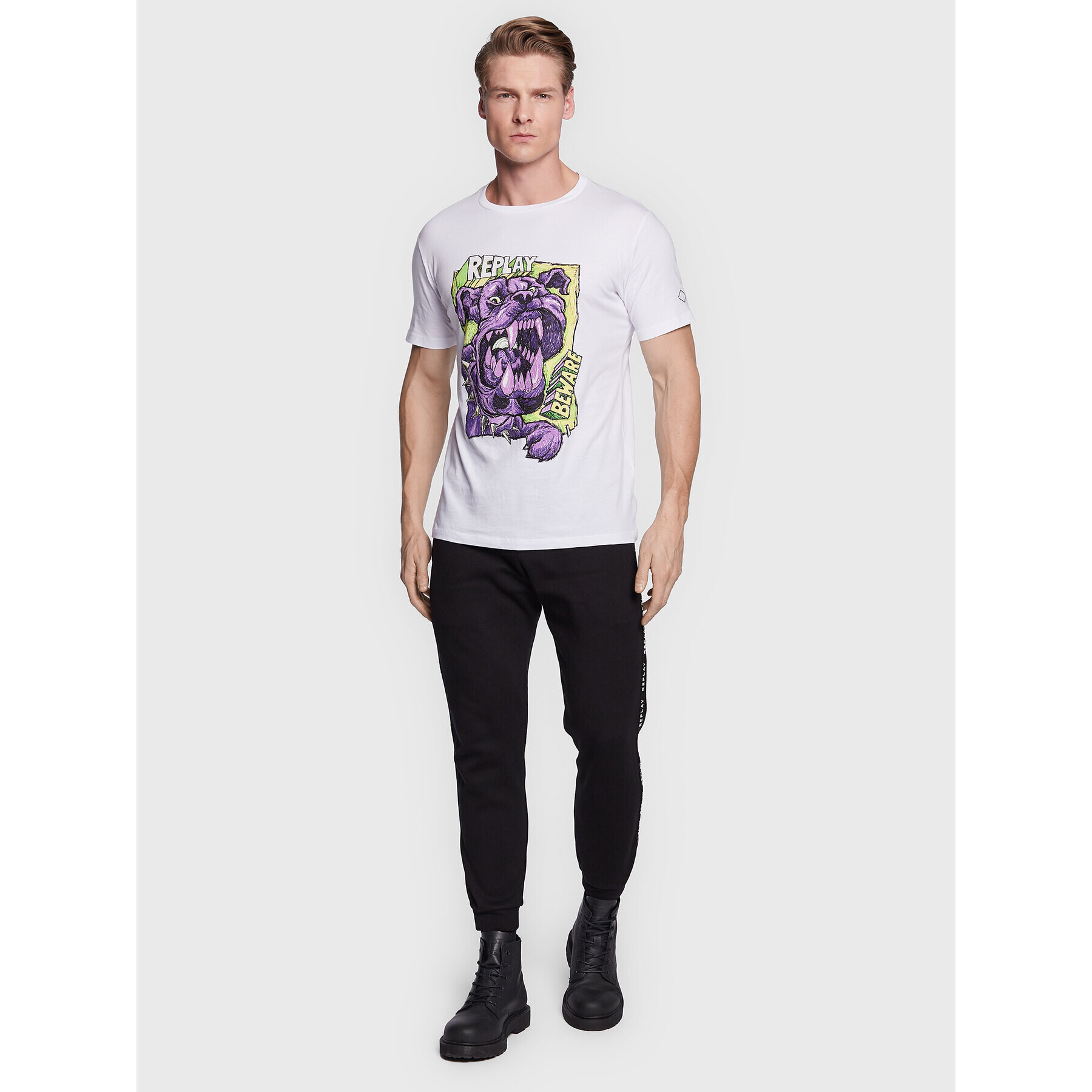 Replay Тишърт M6466.000.2660 Бял Regular Fit - Pepit.bg