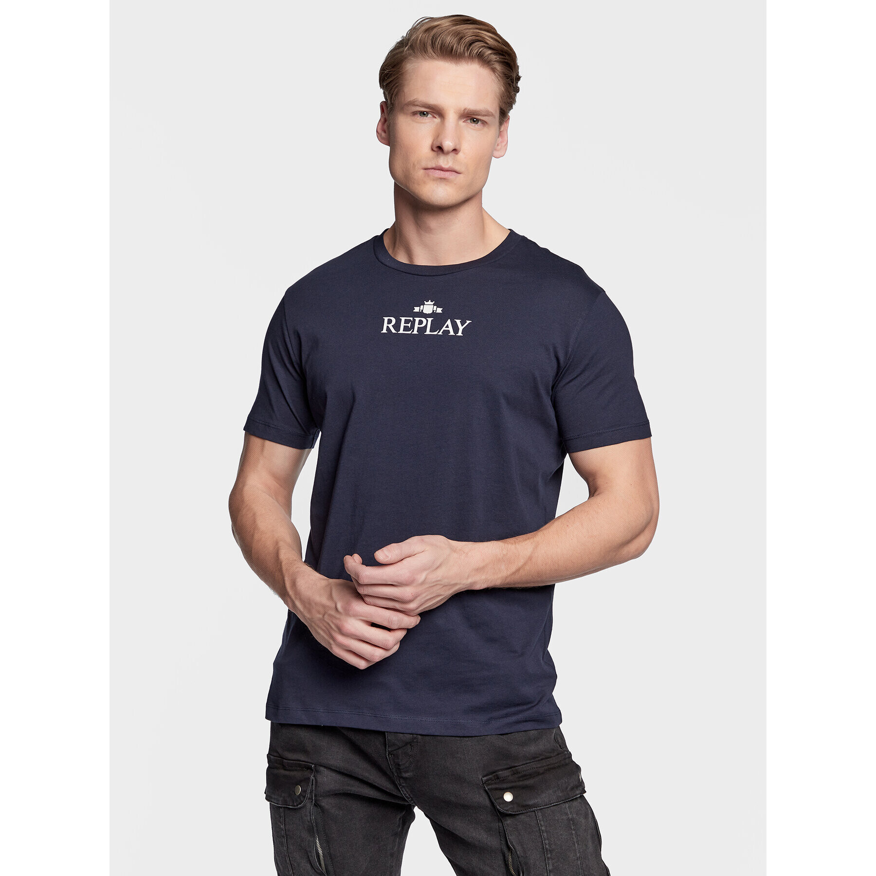 Replay Тишърт M6473.000.22980P Тъмносин Regular Fit - Pepit.bg