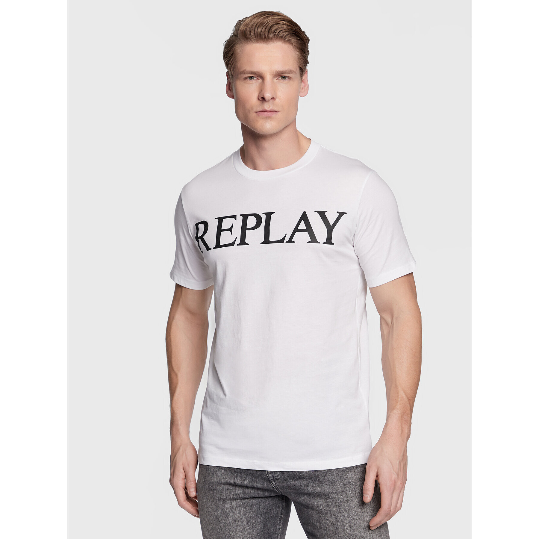 Replay Тишърт M6475.000.22980 Бял Regular Fit - Pepit.bg