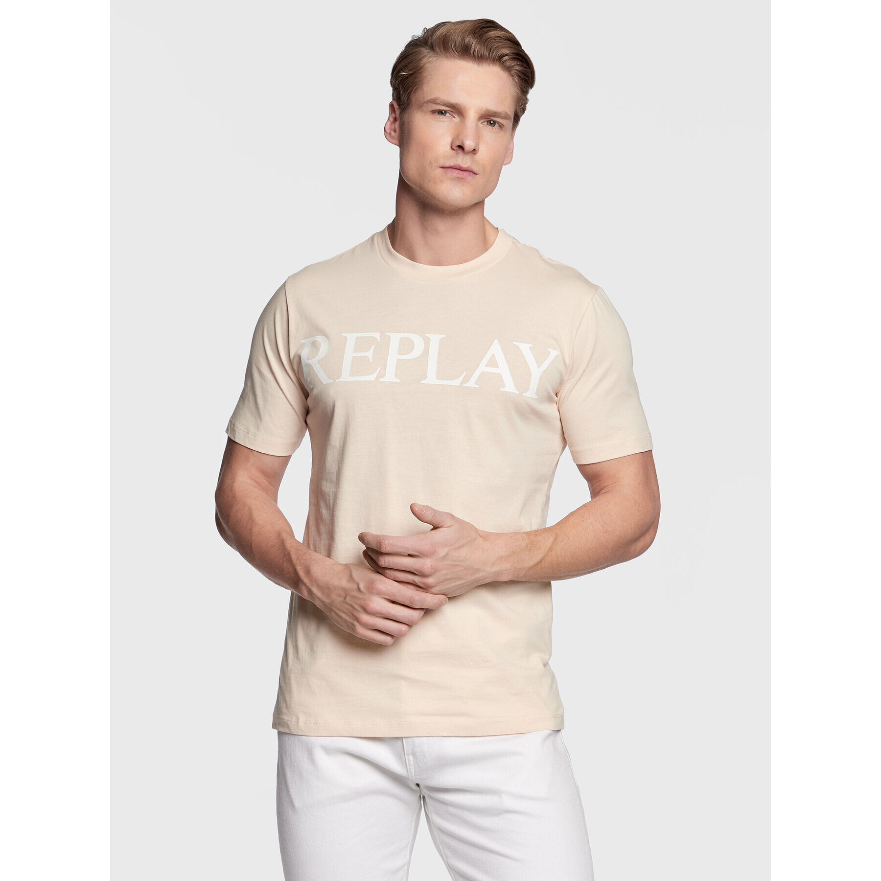 Replay Тишърт M6475.000.22980P Бежов Regular Fit - Pepit.bg