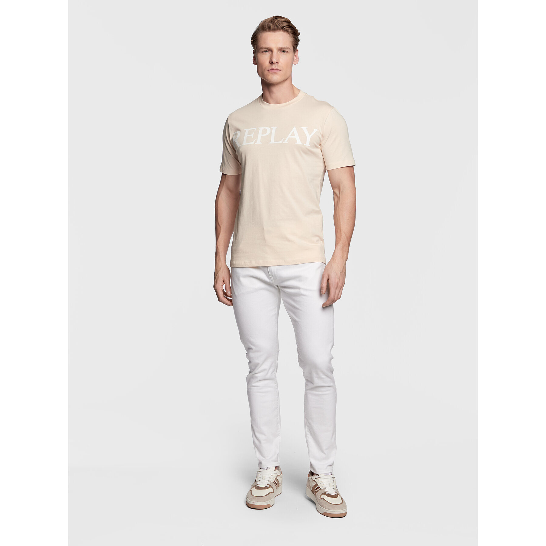 Replay Тишърт M6475.000.22980P Бежов Regular Fit - Pepit.bg