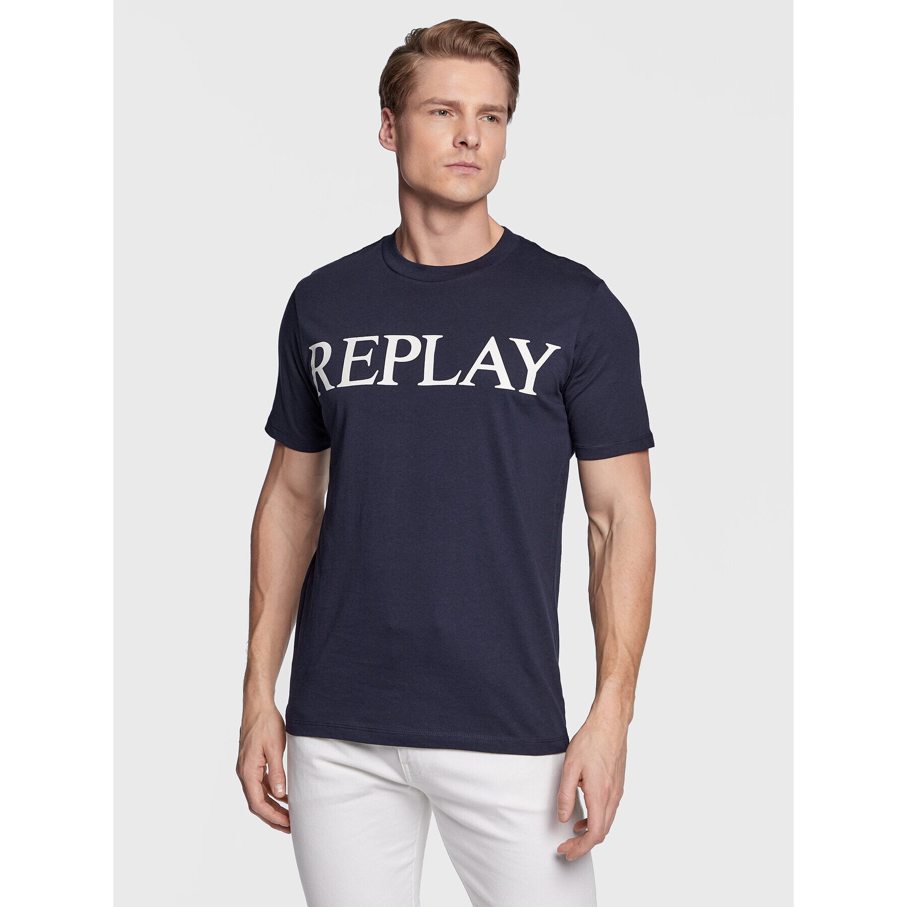 Replay Тишърт M6475.000.22980P Тъмносин Regular Fit - Pepit.bg