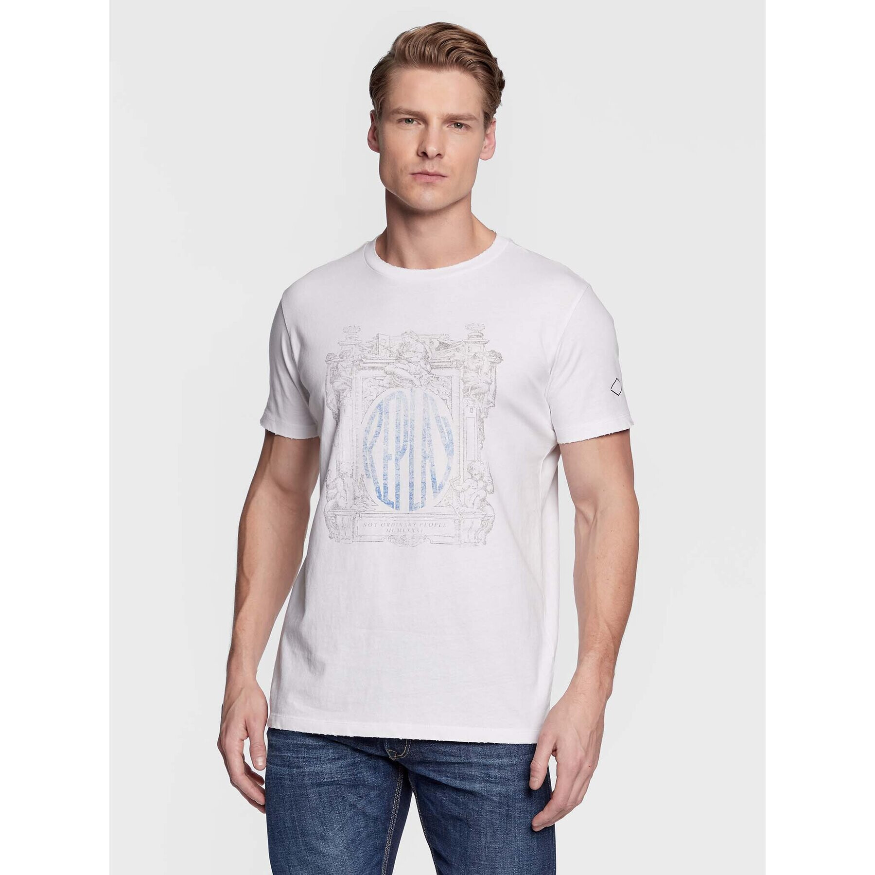 Replay Тишърт M6476.000.22662 Бял Regular Fit - Pepit.bg