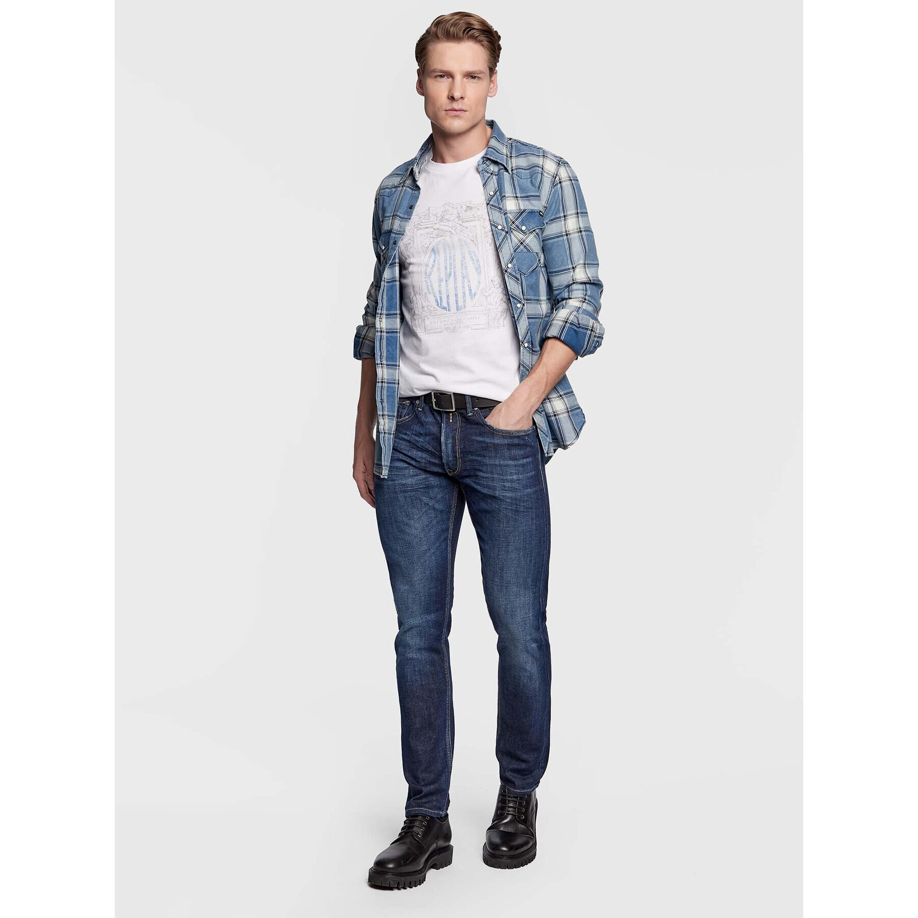 Replay Тишърт M6476.000.22662 Бял Regular Fit - Pepit.bg