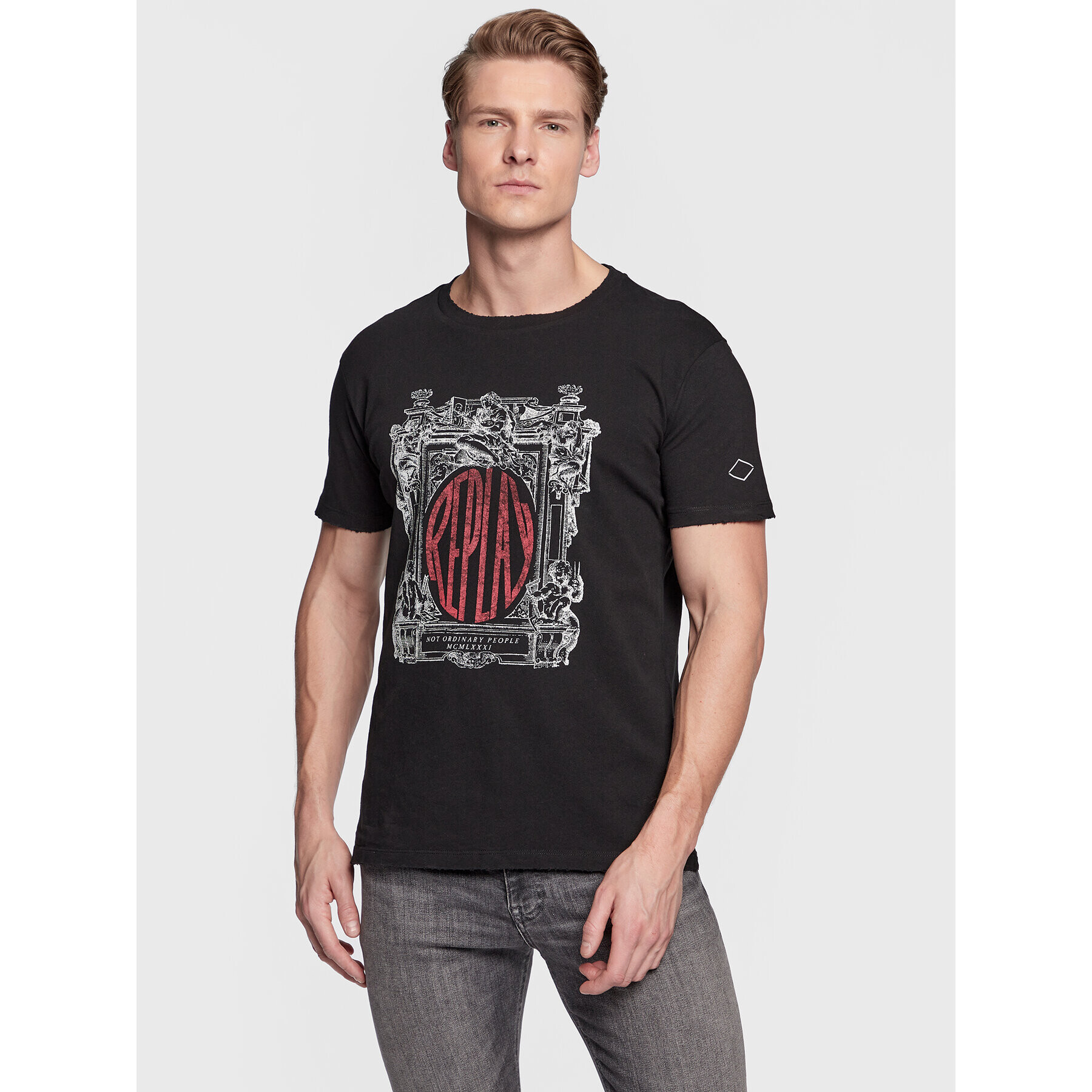 Replay Тишърт M6476.000.22662 Черен Regular Fit - Pepit.bg