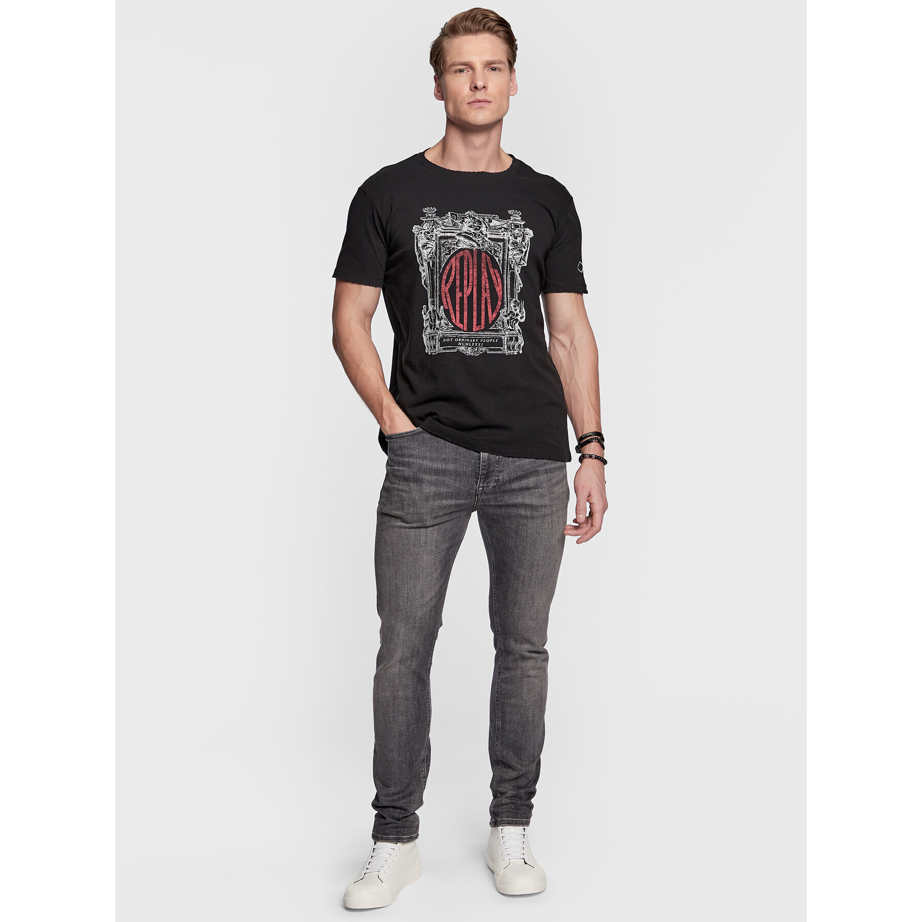 Replay Тишърт M6476.000.22662 Черен Regular Fit - Pepit.bg