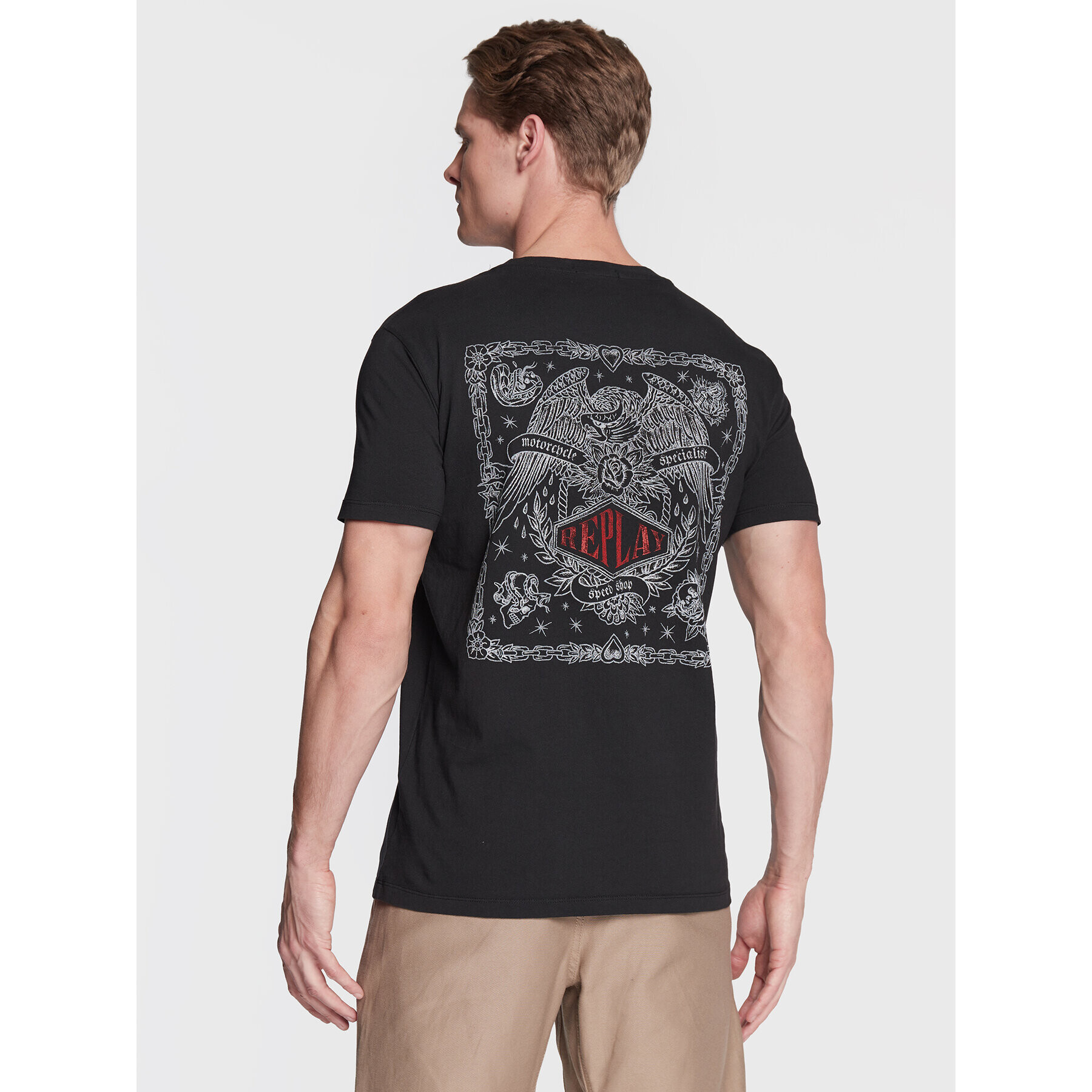 Replay Тишърт M6483.000.22662G Черен Regular Fit - Pepit.bg