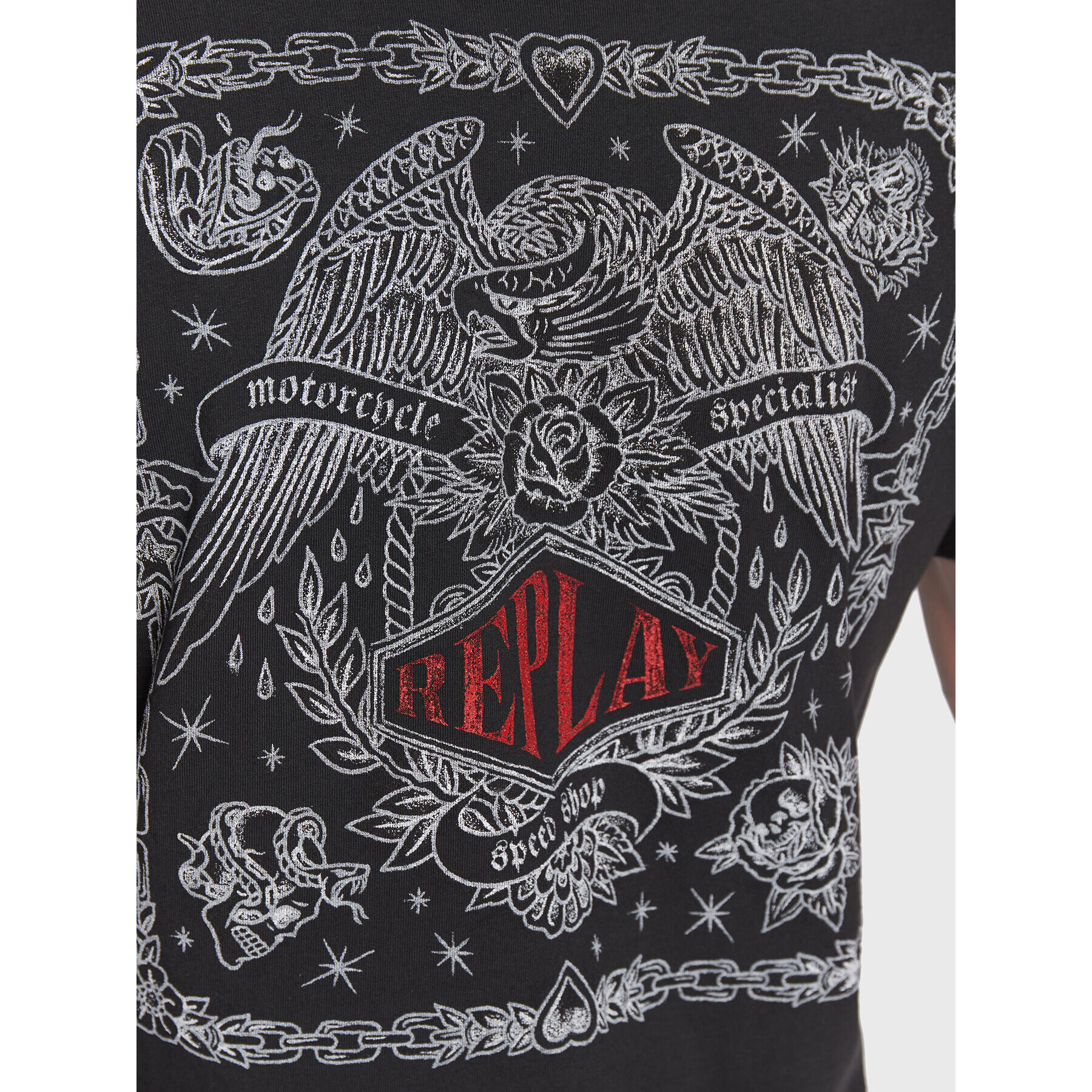 Replay Тишърт M6483.000.22662G Черен Regular Fit - Pepit.bg