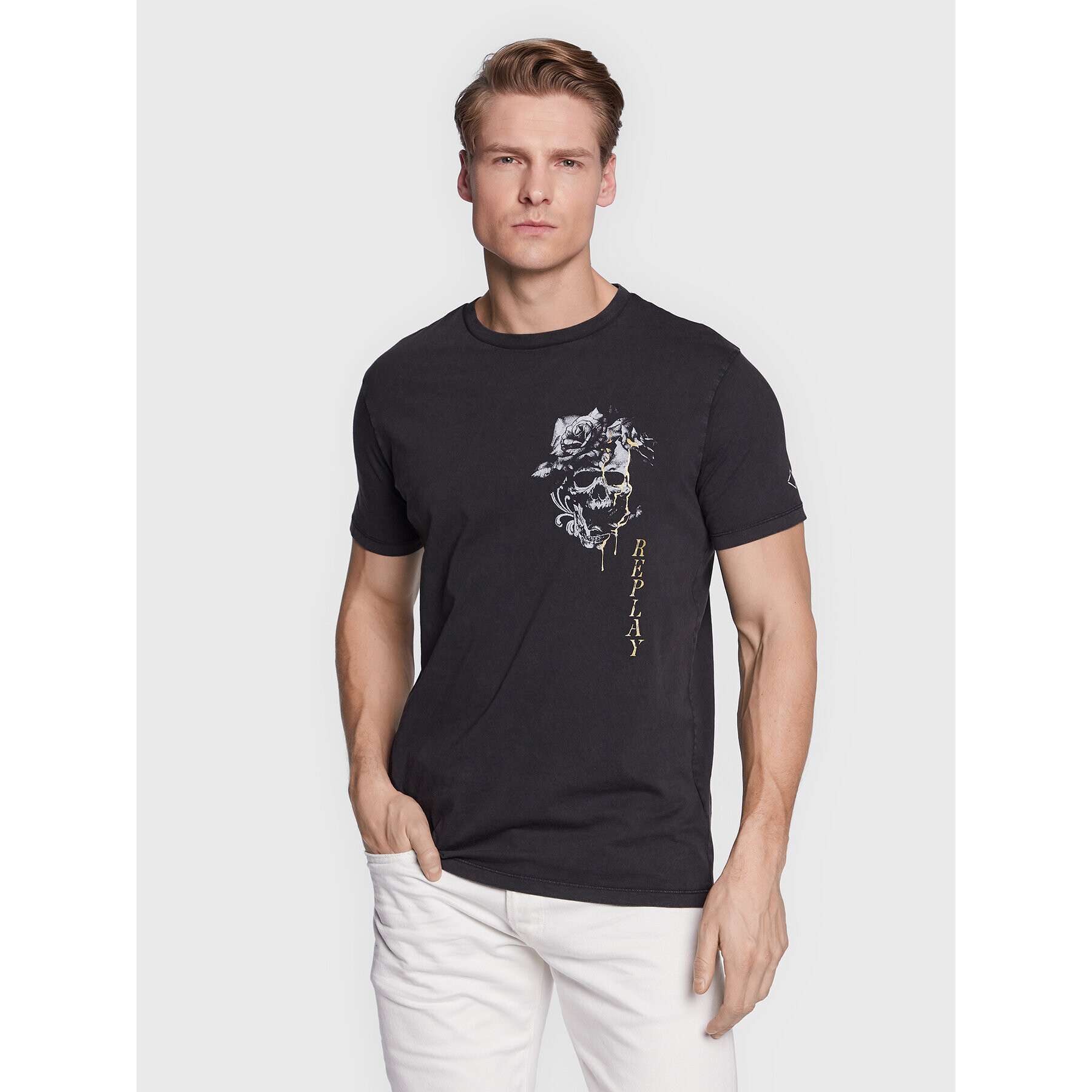 Replay Тишърт M6486.000.22658LM Черен Regular Fit - Pepit.bg