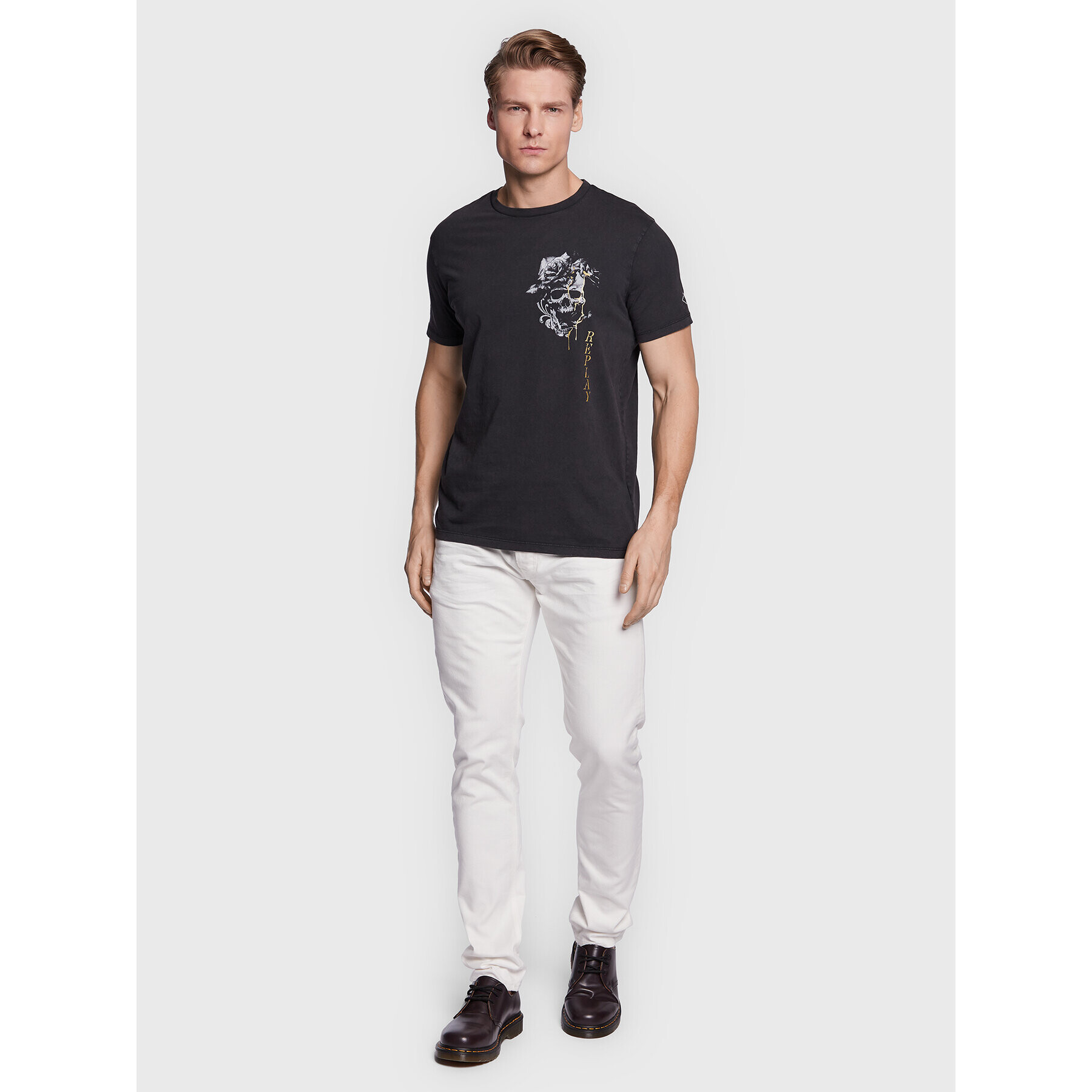 Replay Тишърт M6486.000.22658LM Черен Regular Fit - Pepit.bg