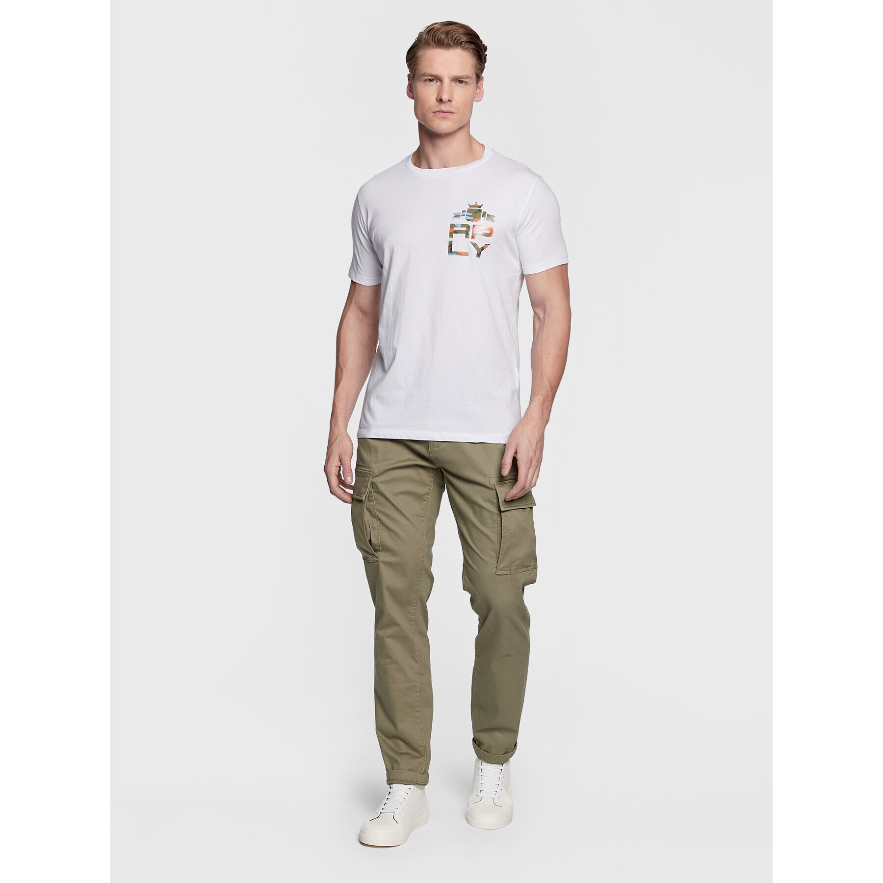 Replay Тишърт M6489.000.23062 Бял Regular Fit - Pepit.bg