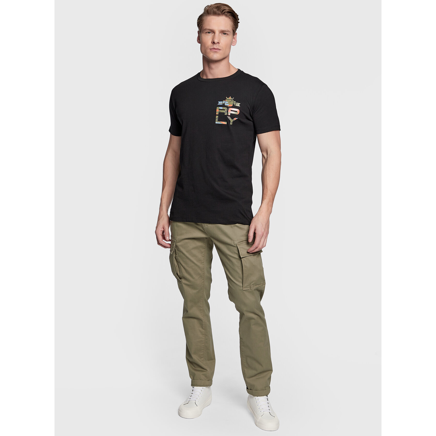 Replay Тишърт M6489.000.23062 Черен Regular Fit - Pepit.bg