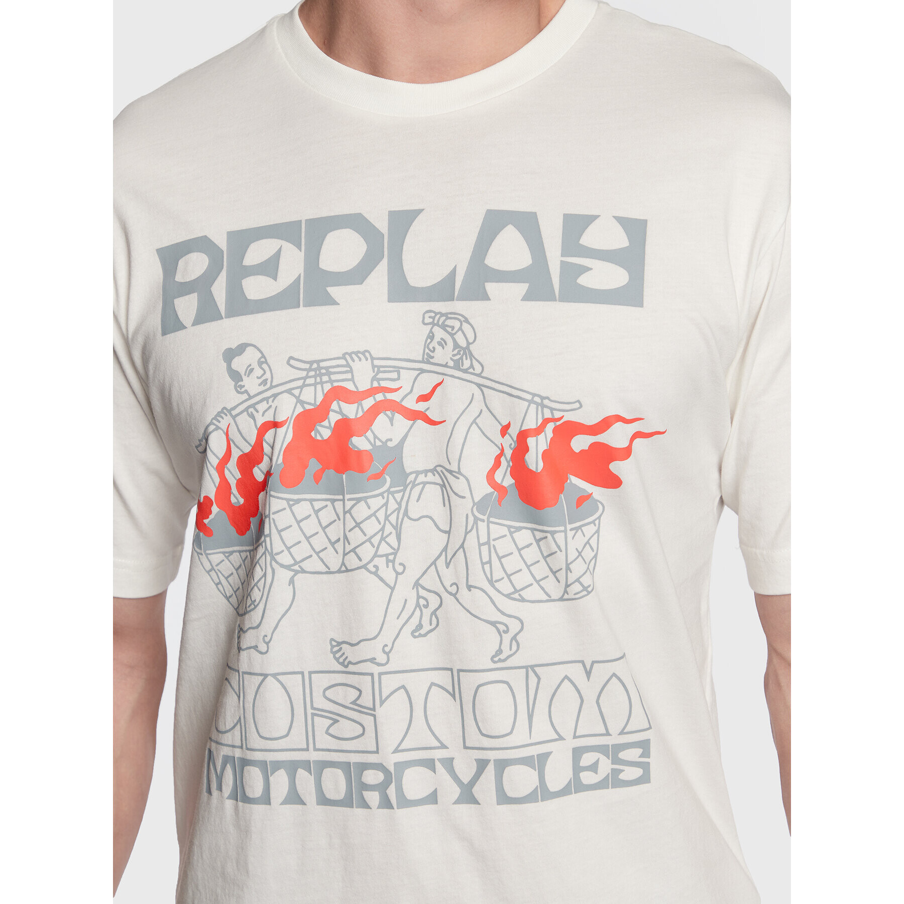 Replay Тишърт M6520.000.2660 Бял Regular Fit - Pepit.bg