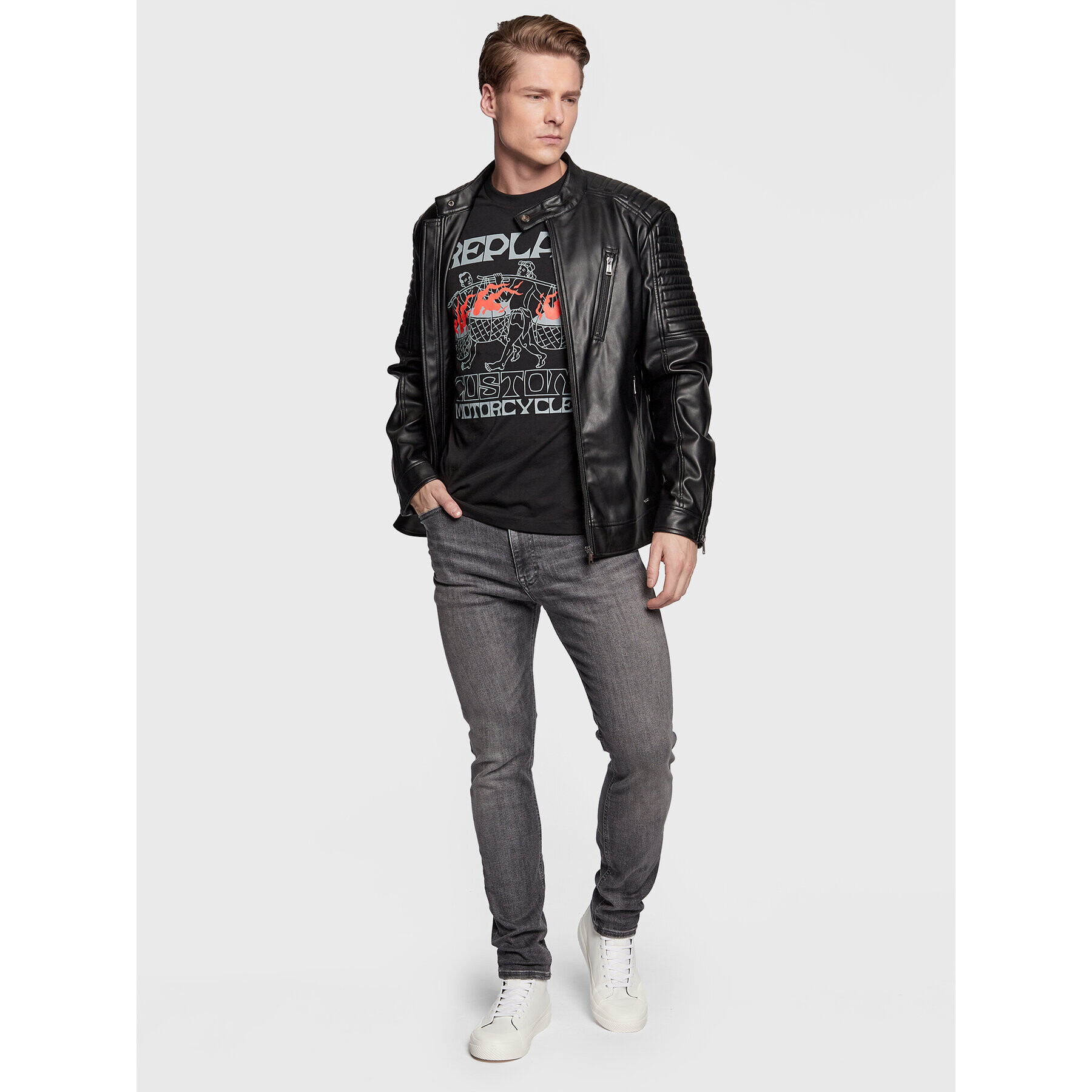 Replay Тишърт M6520.000.2660 Черен Regular Fit - Pepit.bg