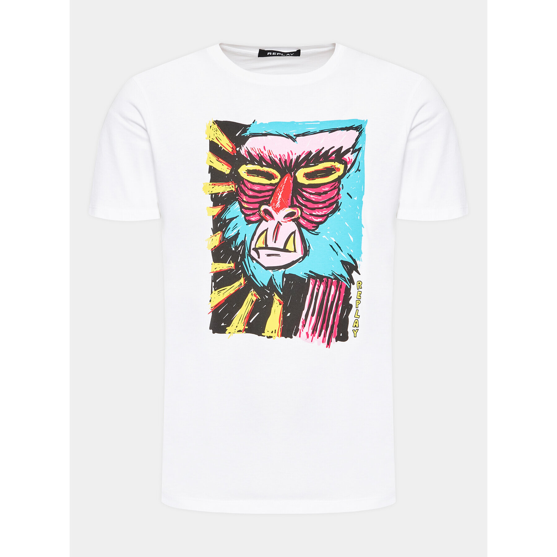 Replay Тишърт M6642.000.2660 Бял Regular Fit - Pepit.bg