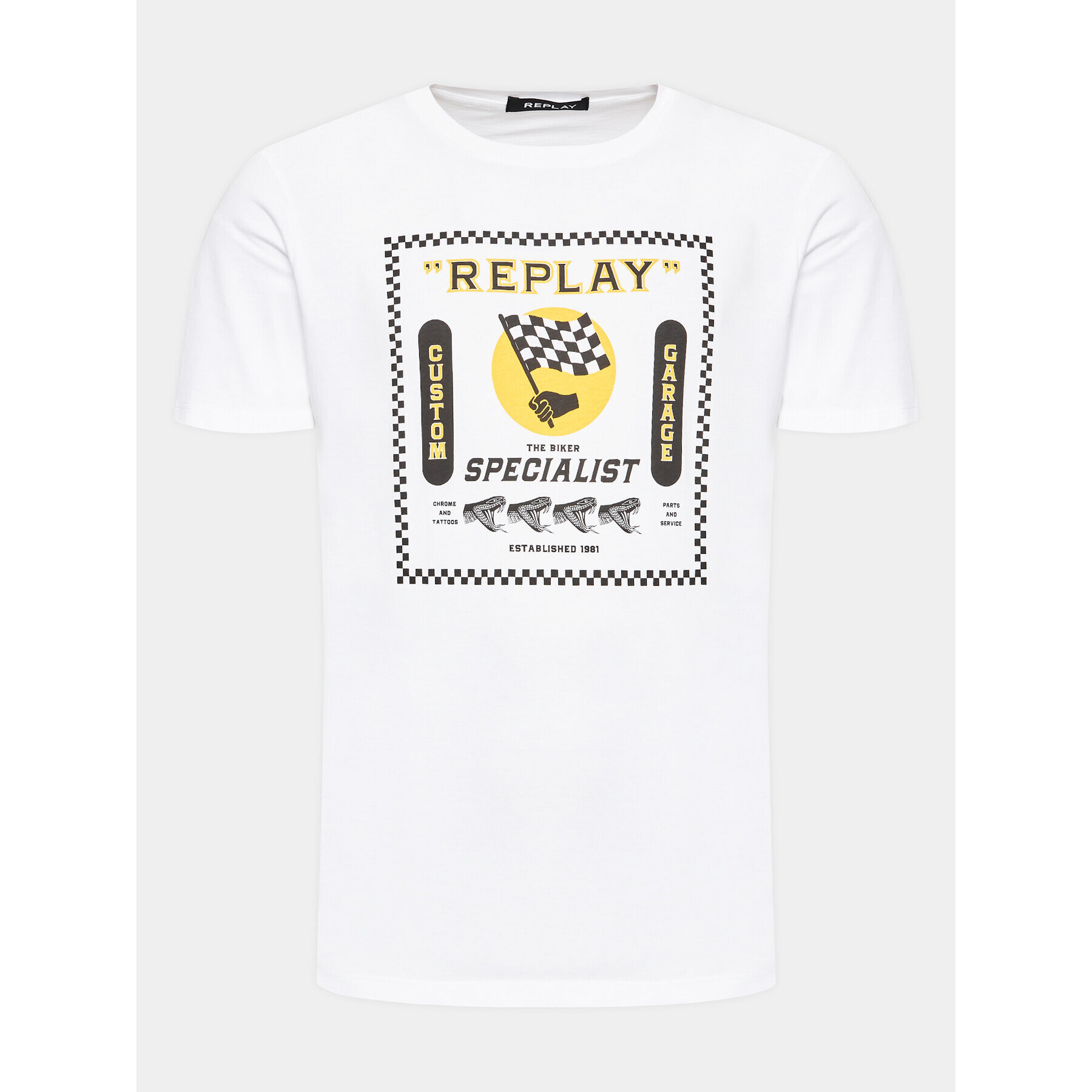 Replay Тишърт M6649.000.2660 Бял Regular Fit - Pepit.bg