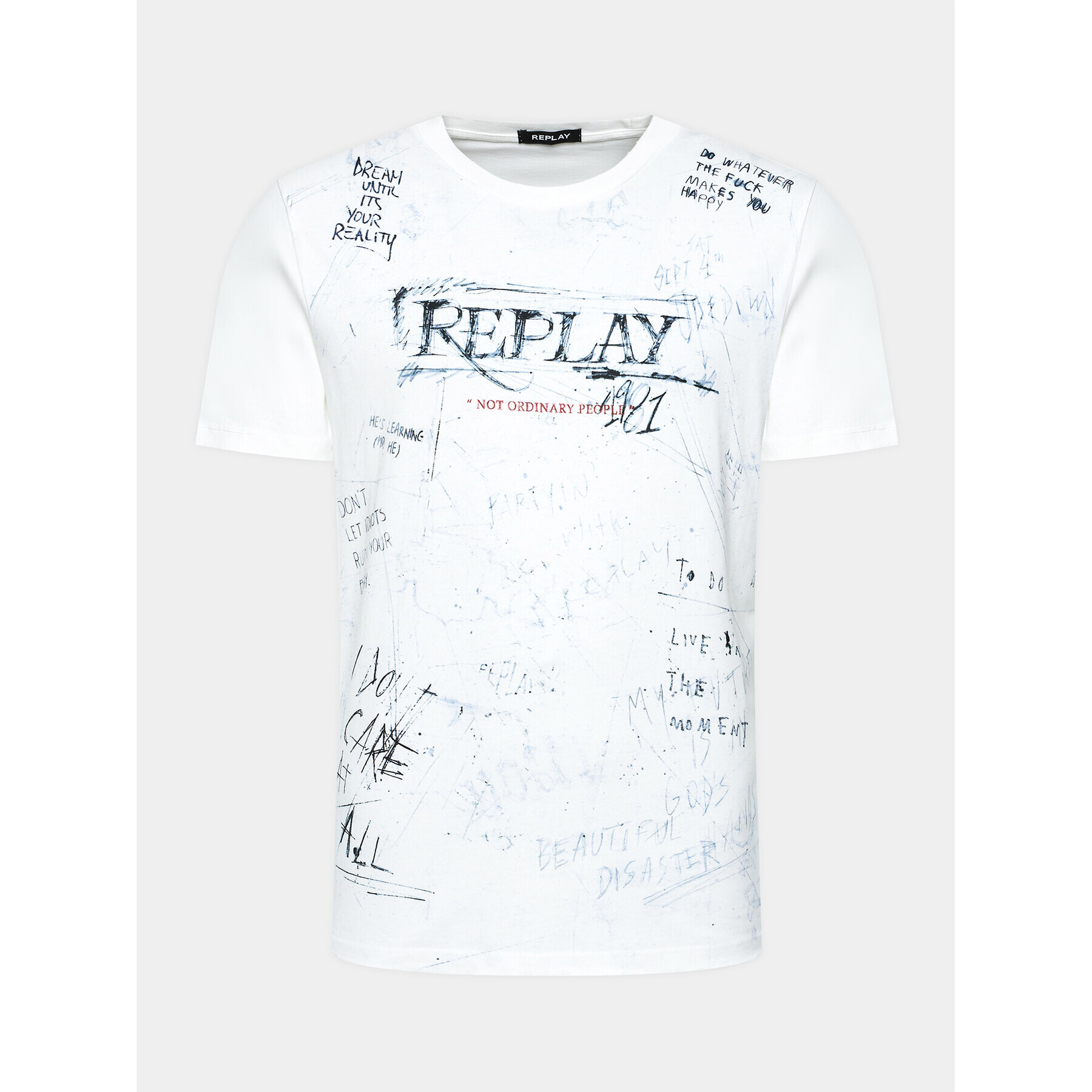 Replay Тишърт M6650.000.23592G Бял Regular Fit - Pepit.bg